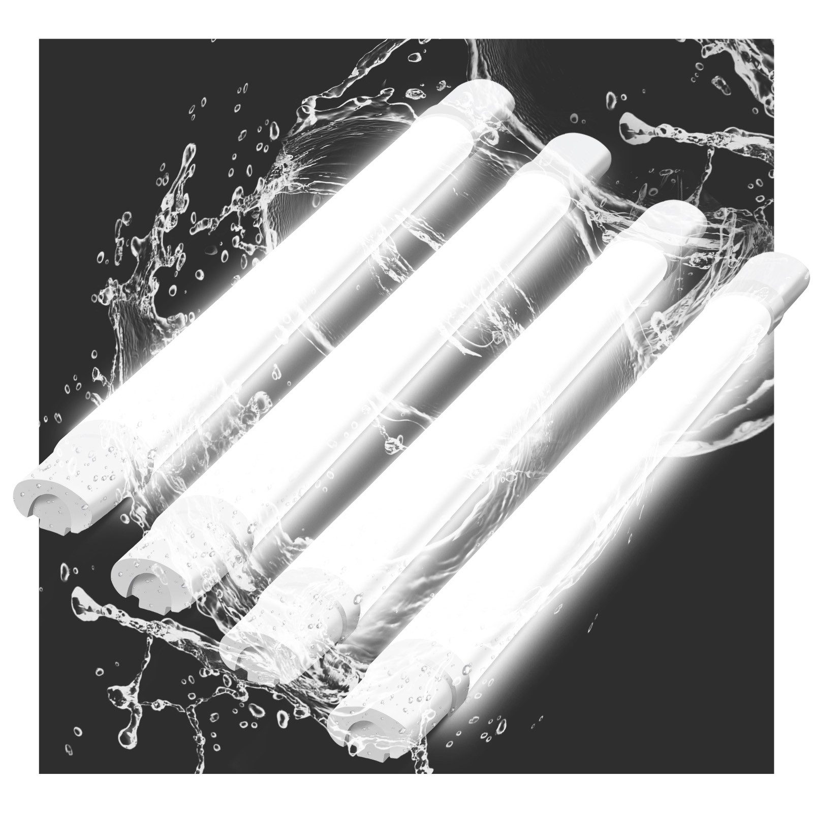 NETTLIFE 90CM Fugttæt, LED loftlampe - 24W, 3000LM, LED rørformet loftlampe, IP65 Vandtæt kælderlampe, 5000K