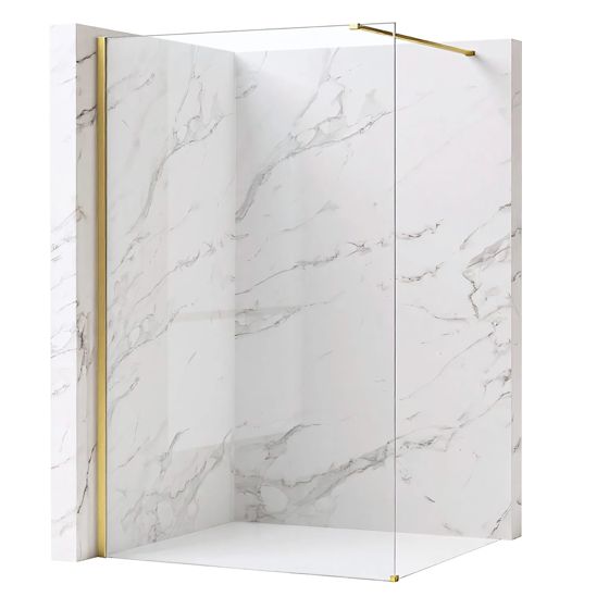 REA brusevæg Flexi Transparent 110 Børstet guld, 120x110x195cm