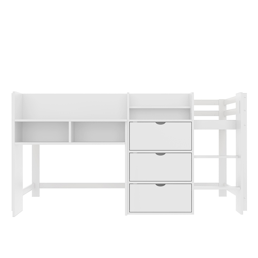 Hemseseng 90 x 200 cm, Hvid, Opbevaringsplads + TV-Hjørne