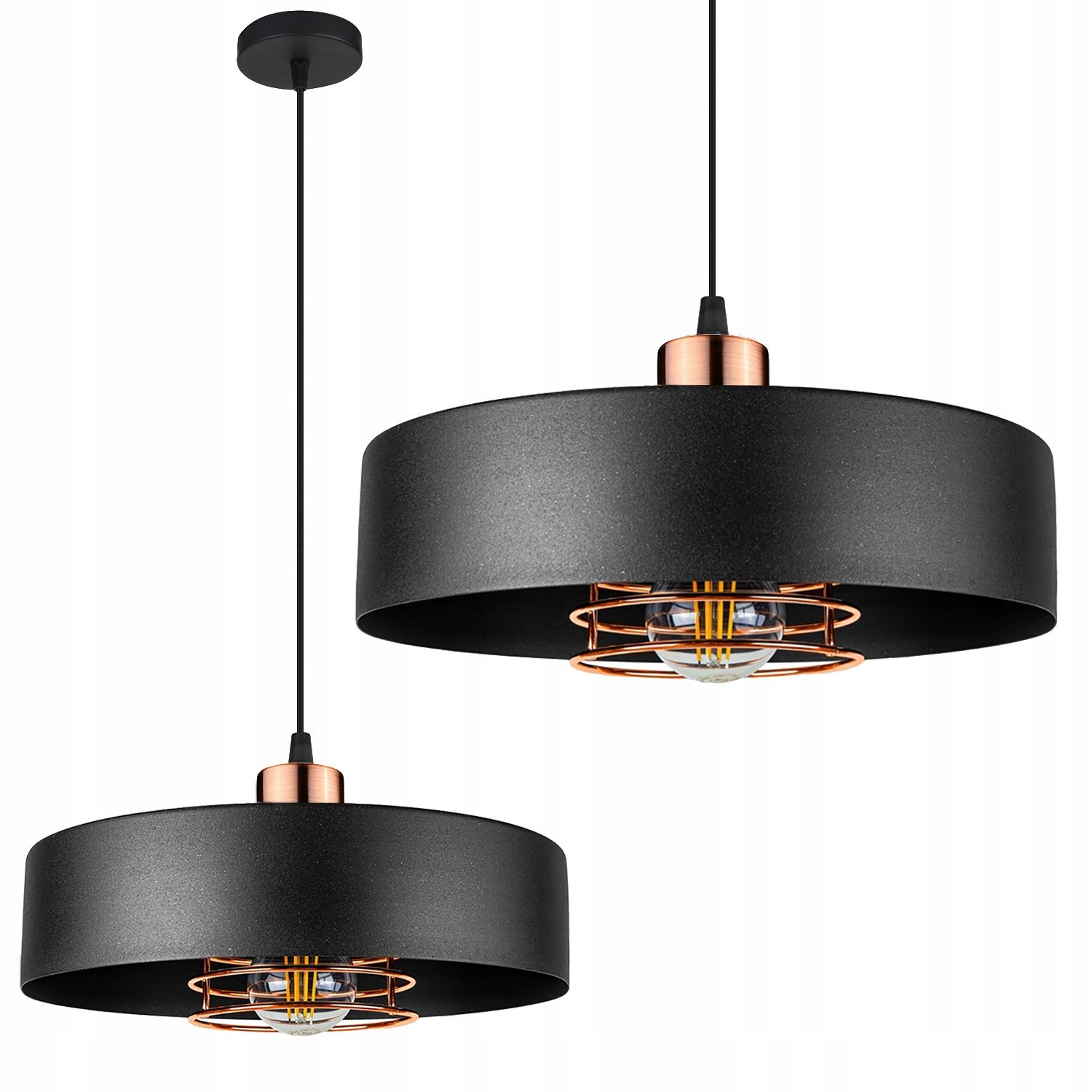 TOOLIGHT hængende loftlampe APP1246-1CP Sort/Rosaguld 25x25x11,5cm