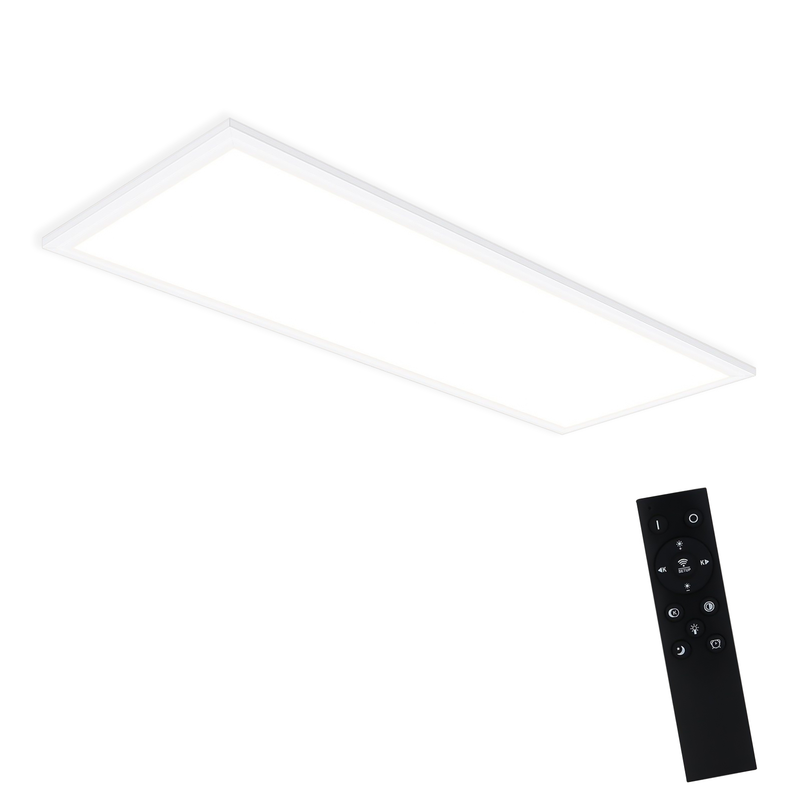 NETTLIFE LED loftlampe, 80 x 30 cm, 39 W, 3000 K dæmpbar, flad, fjernbetjeningslampe, panel, hvid