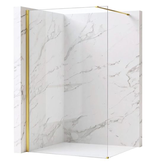 REA brusevæg Flexi Transparent 130 Guld, 120x130x195cm