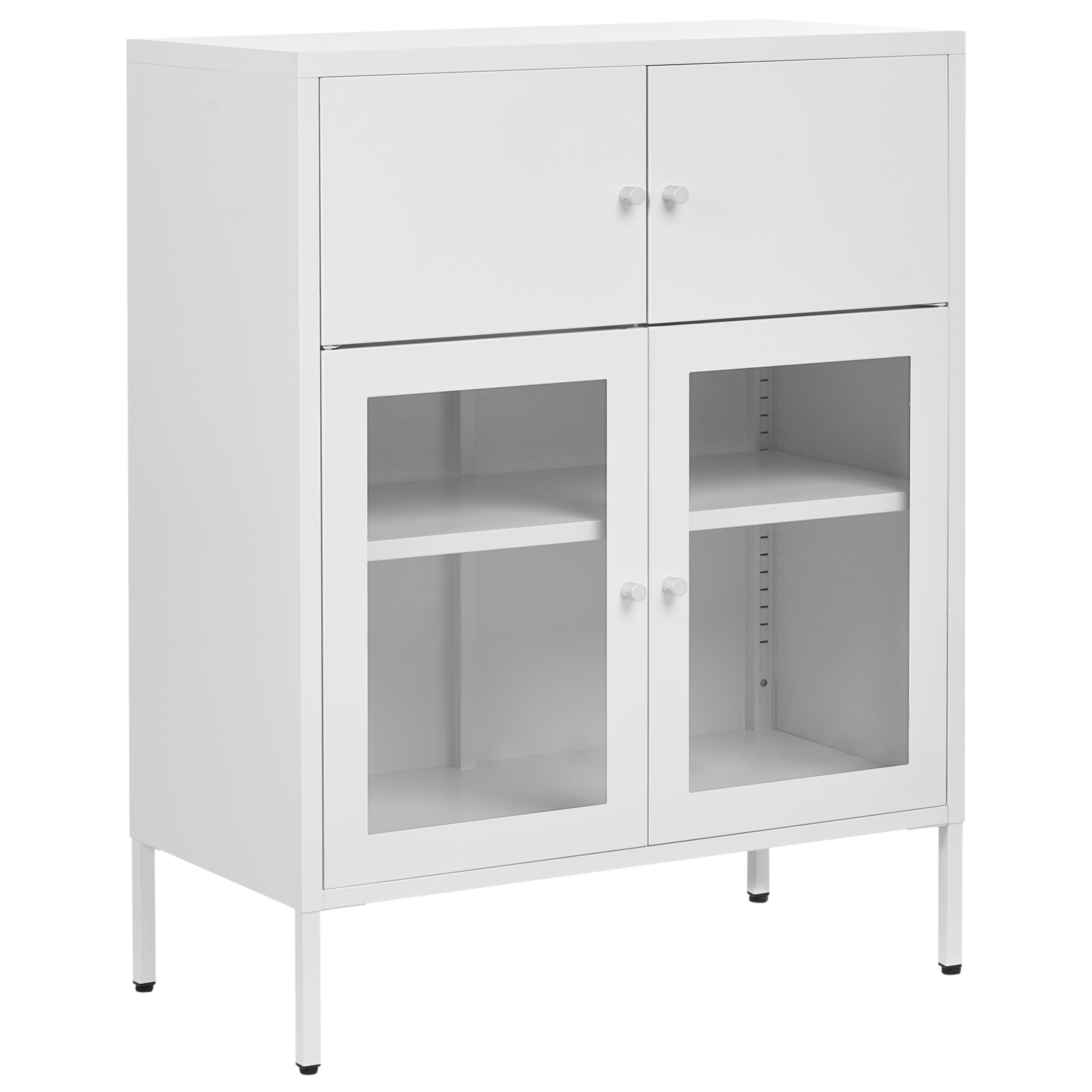 Glas vitrine skænk ESHOLT 80 cm Metal Hvid