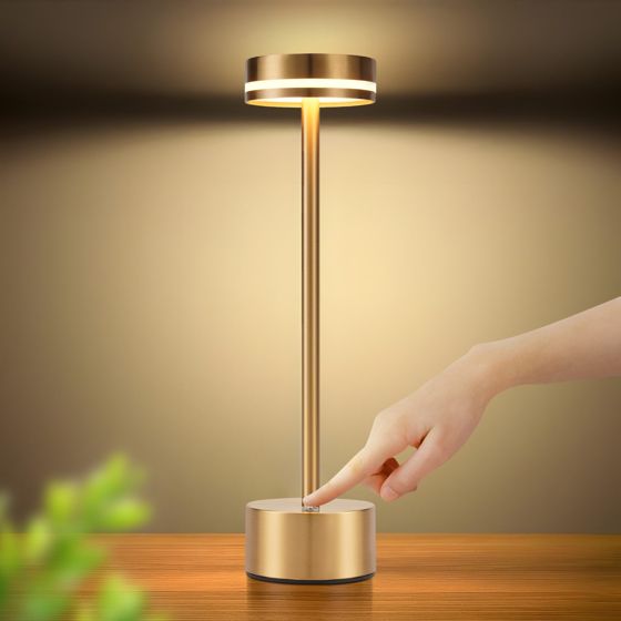 NETTLIFE meoaow trådløs LED-bordlampe genopladelig usb-c dæmpbar touch-kontrol guld ideel til soveværelse/spisestue
