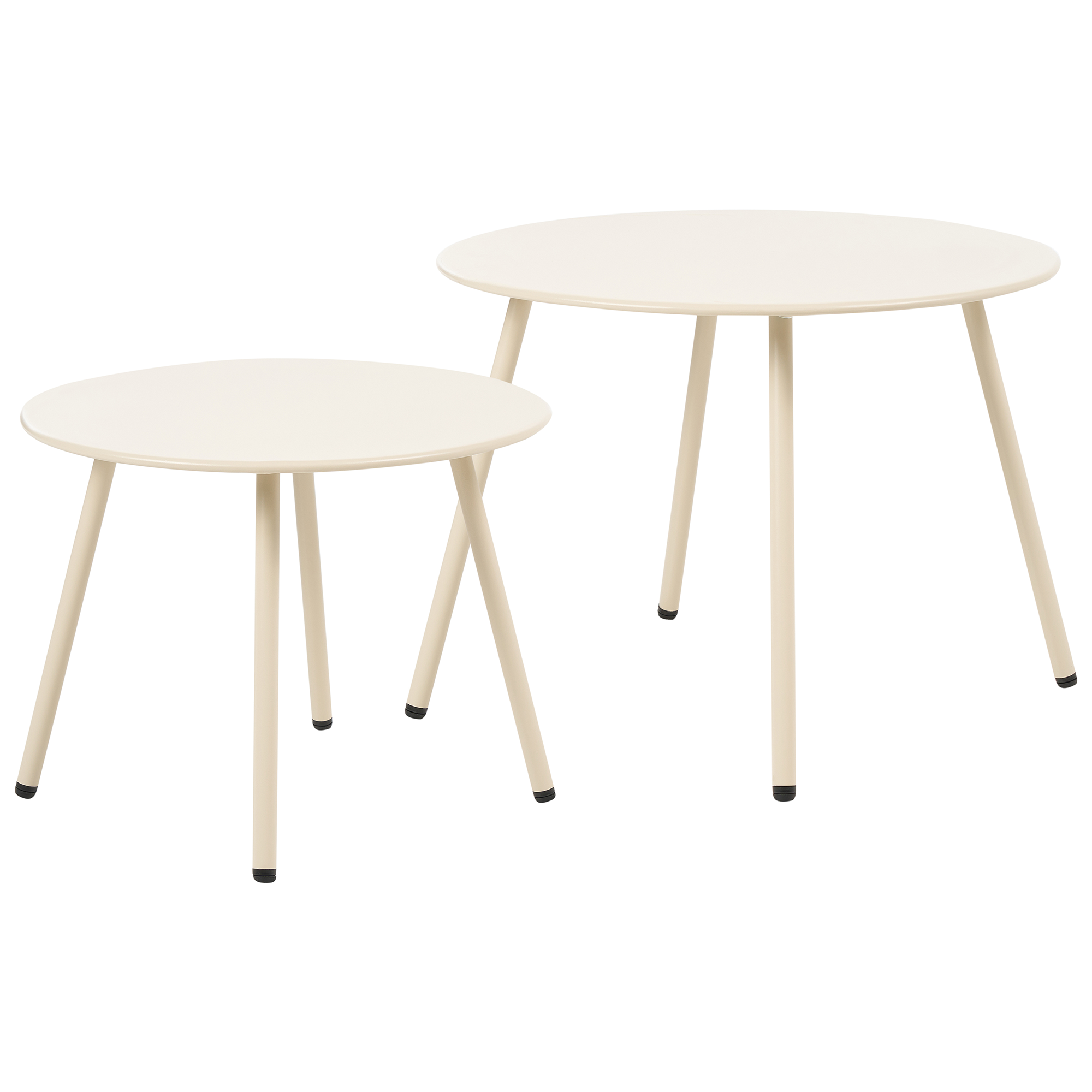 Sæt med 2 havebord VIMERCATE Metal Beige