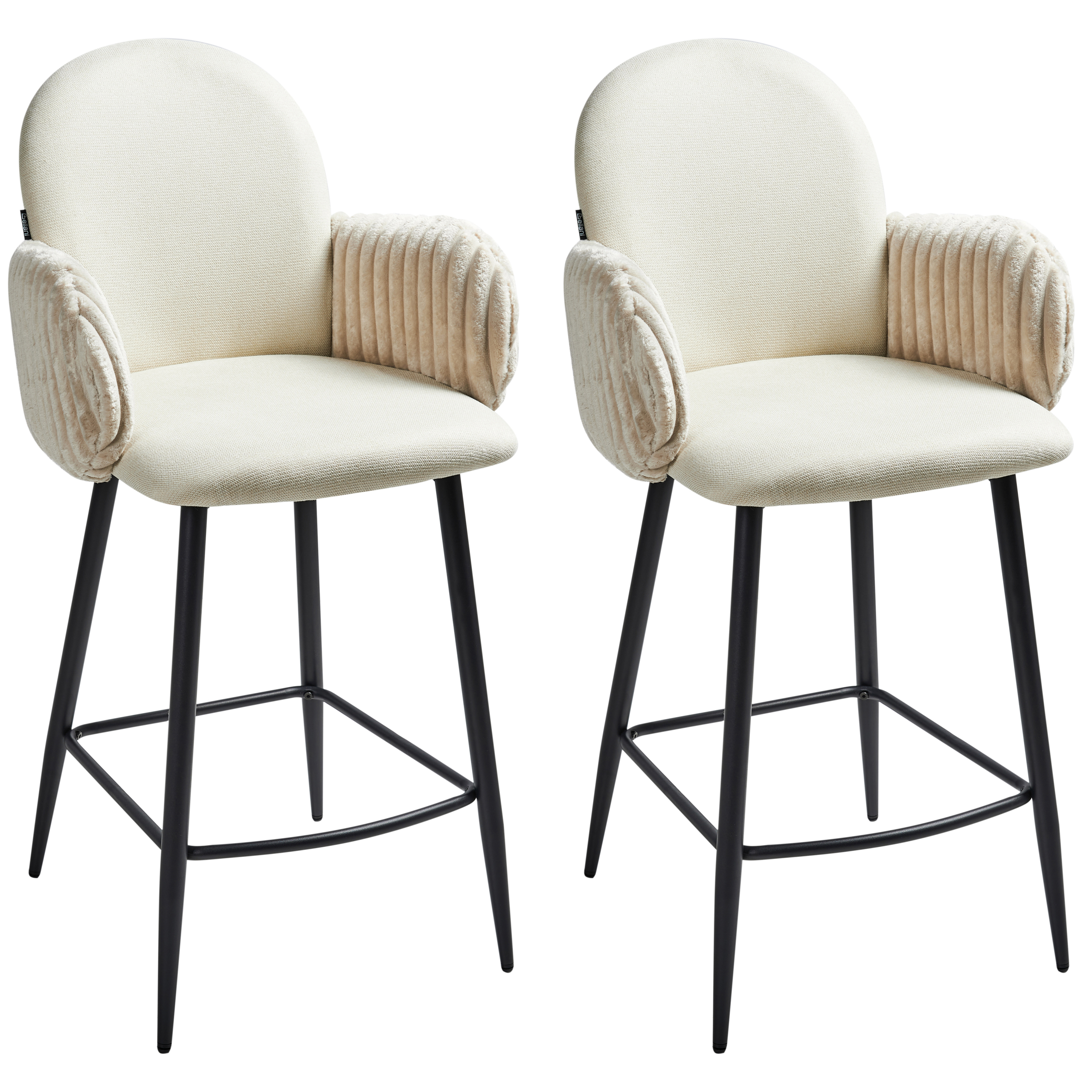 Sæt med 2 barstole AMITY Beige