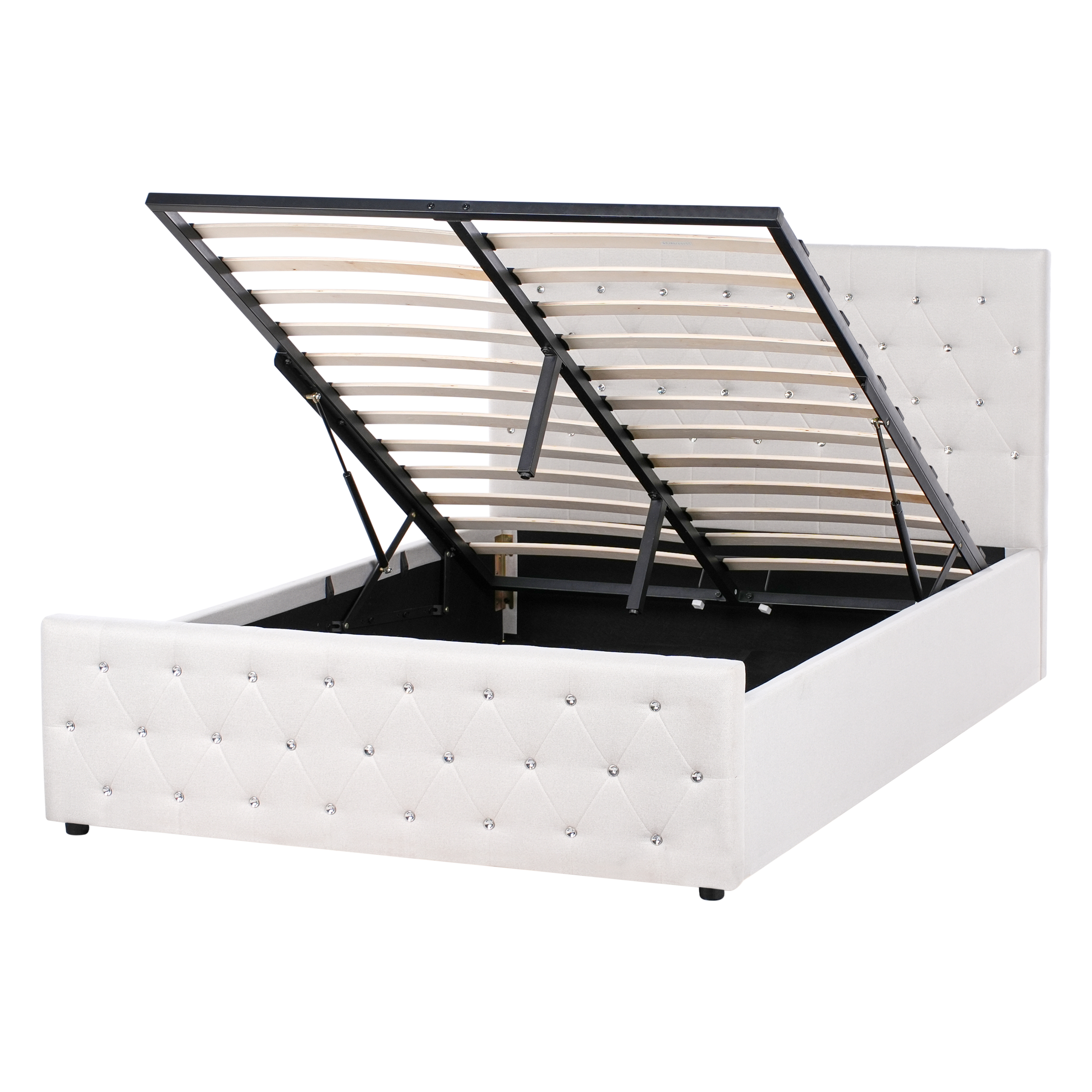 Seng med opbevaring AMIENS Beige 140 x 200 cm
