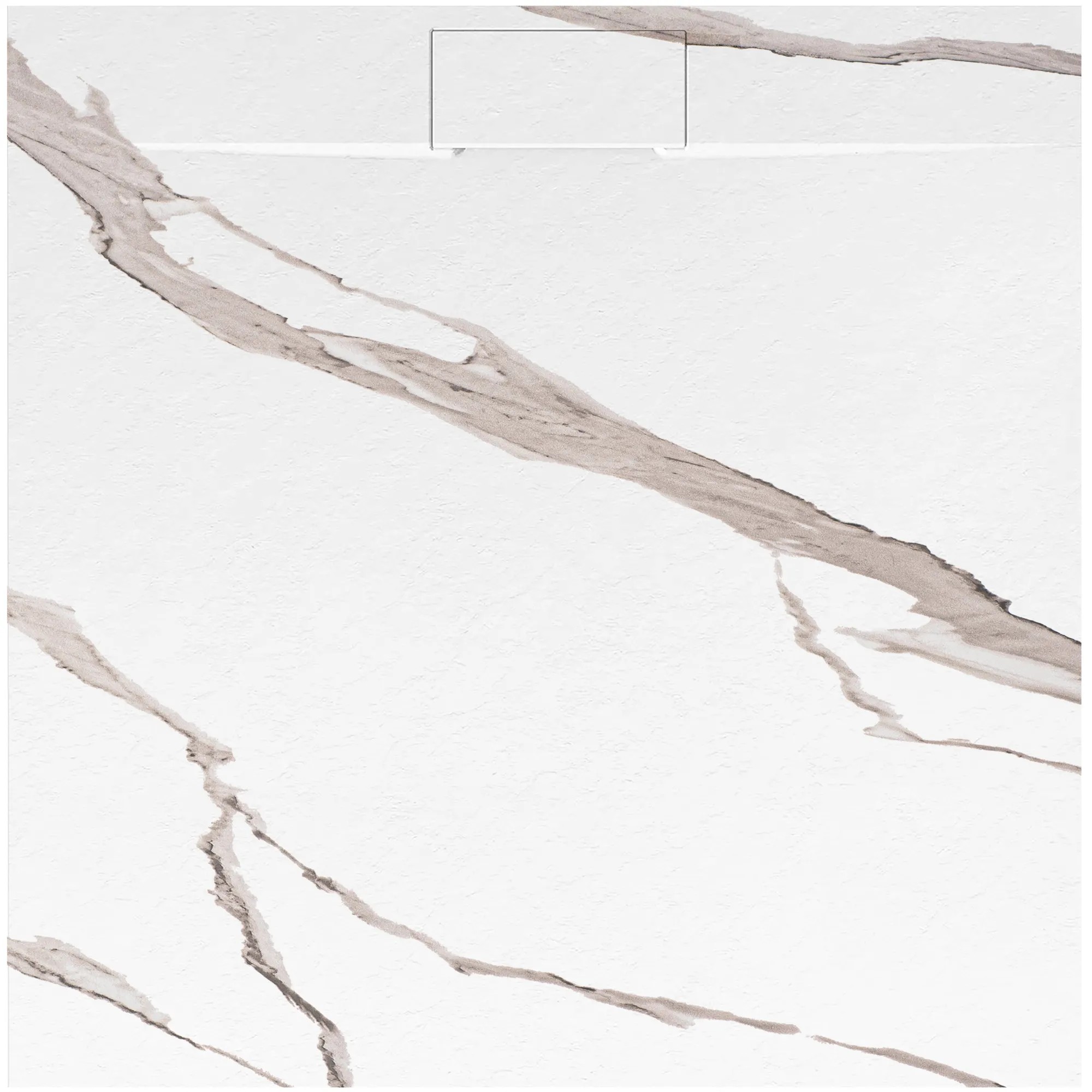 REA brusekar BAZALT CARRARA 90x90 Hvid, 90x90x2,5cm