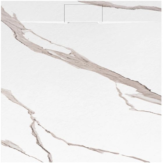 REA brusekar BAZALT CARRARA 90x90 Hvid, 90x90x2,5cm