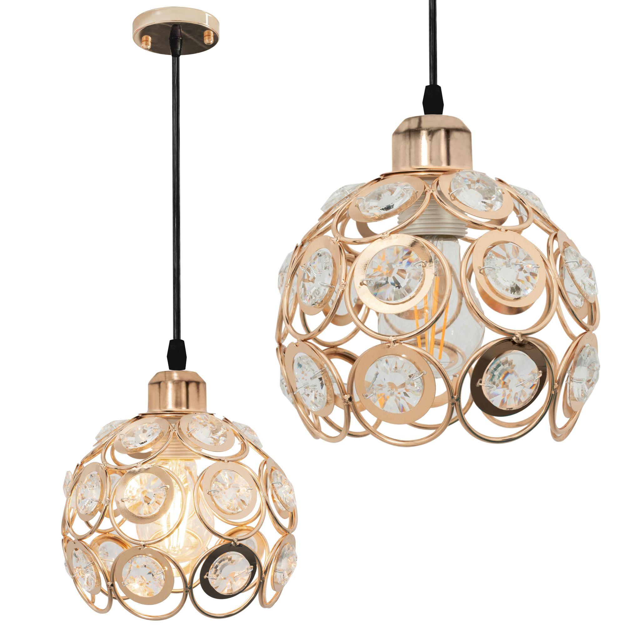 TOOLIGHT hængende loftlampe APP208-1C Guld 14,5x18x80cm