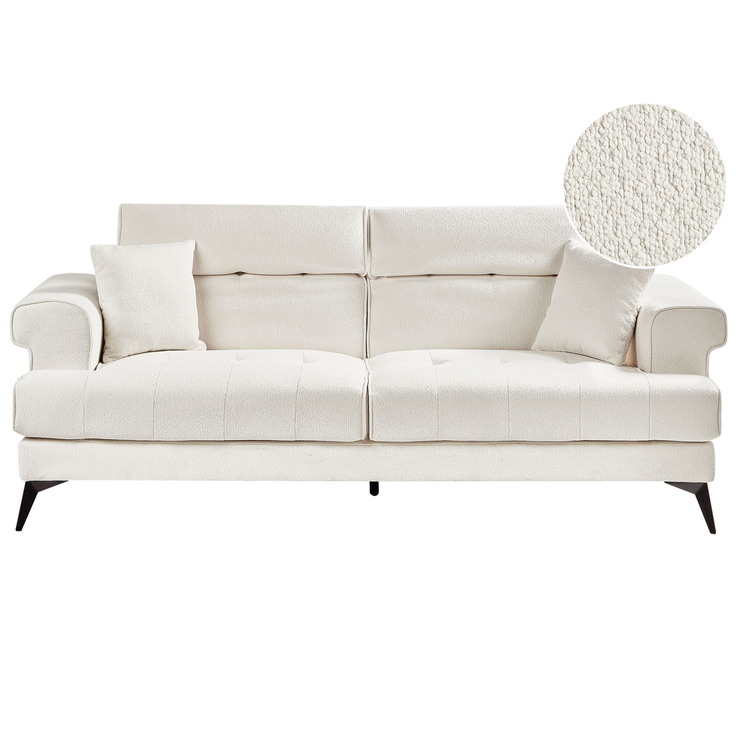 Sofa 3 personers SKIVE Boucle Hvid