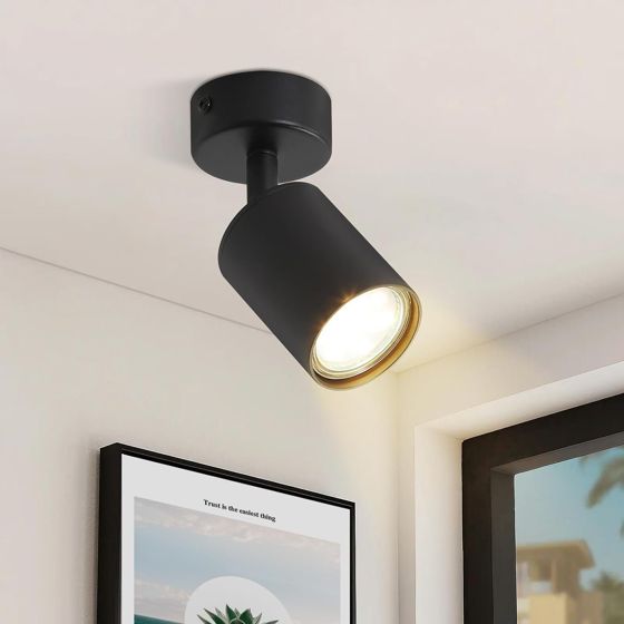 NETTLIFE sort LED-spotlight GU10 330° drejelig moderne entrélampe industriel væglampe til stue soveværelse køkken