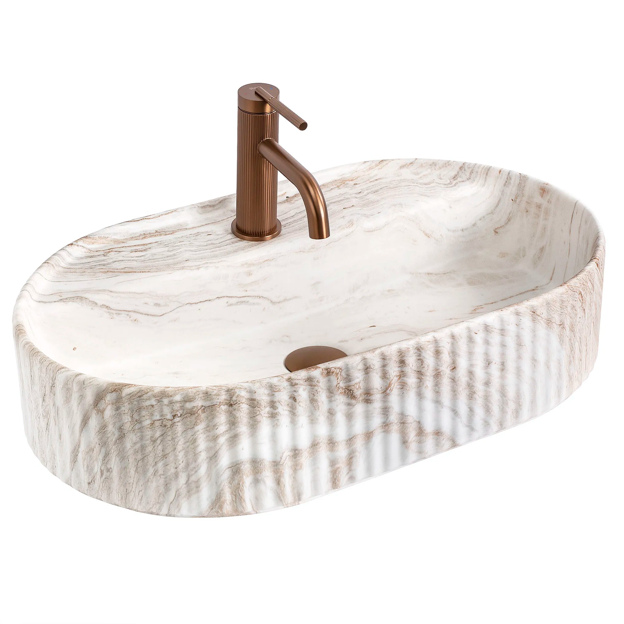 REA bordmonteret håndvask Marcela 60 Kallisto Beige, 50x36x13,5cm