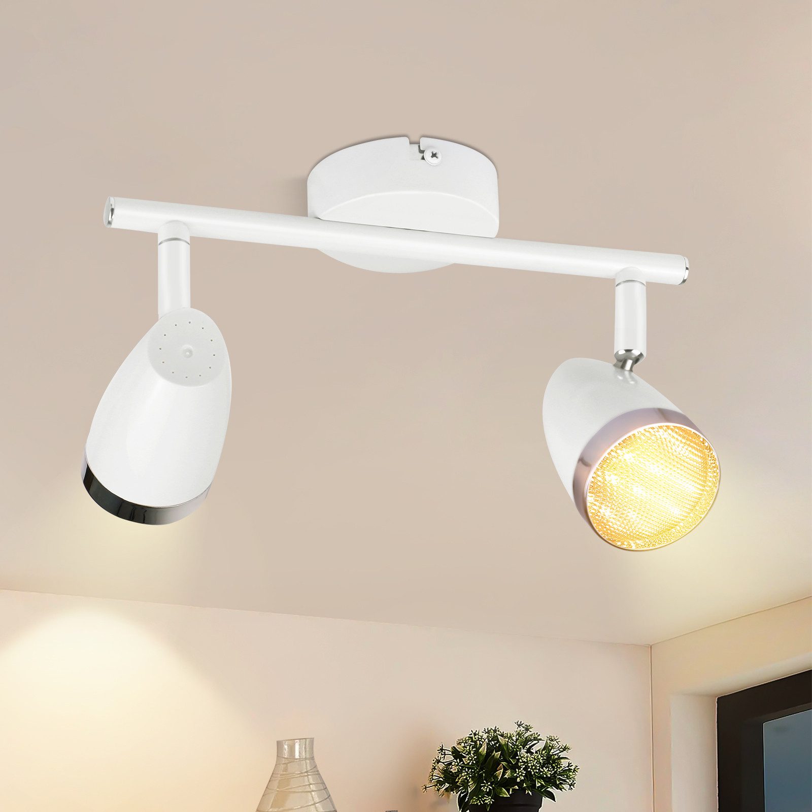 NETTLIFE LED loftspotlight 2 lamper moderne 4W hvid varm hvid 3000K