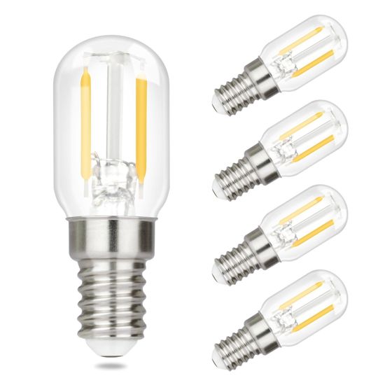 NETTLIFE 4 stk. E14 LED-pærer, varm hvid, vintage T22, retro-stil Edison-pære, 2 W, 2700 K, passer til lampefatninger