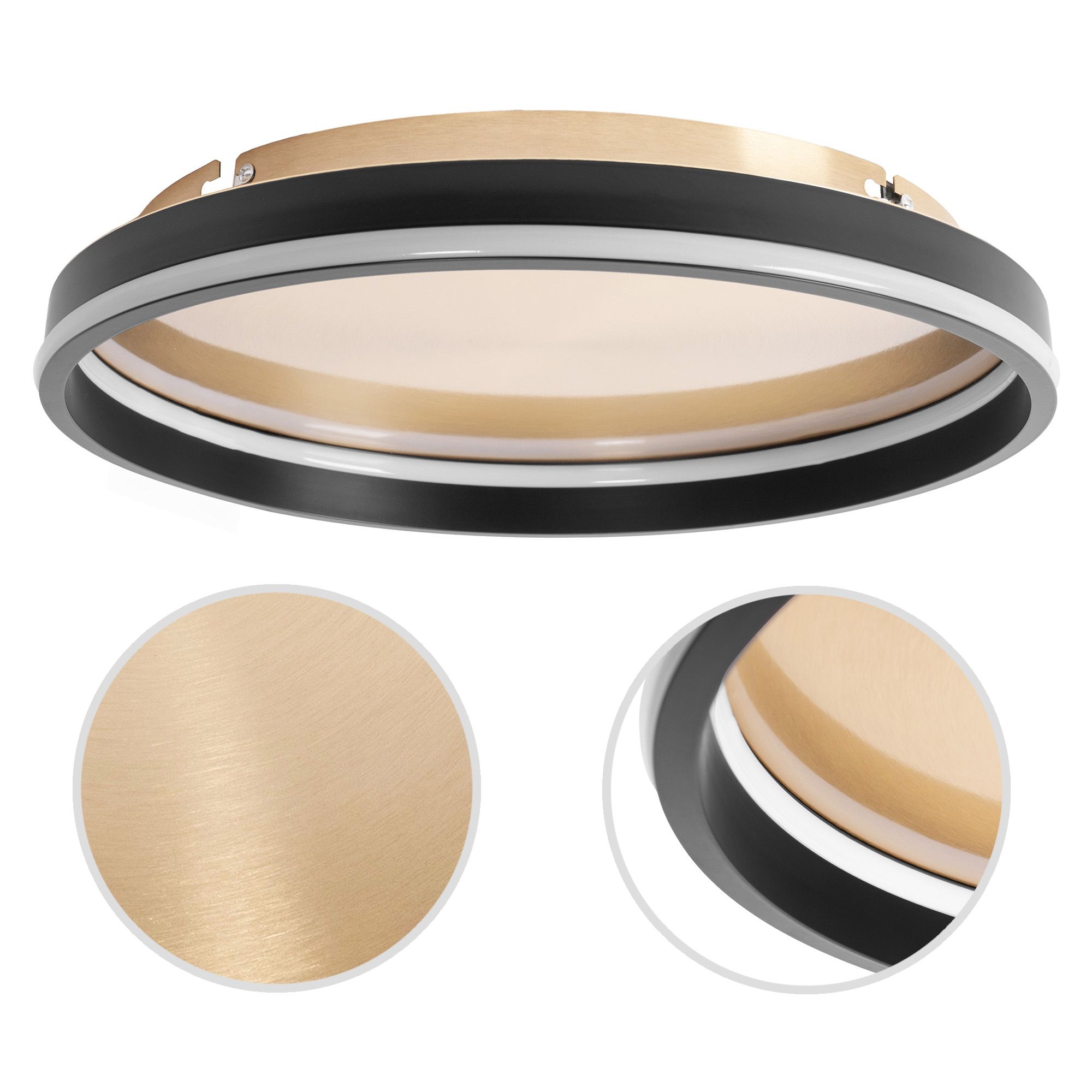 TOOLIGHT hængende loftlampe APP1464 Sort/Børstet guld 40x40x6,5cm