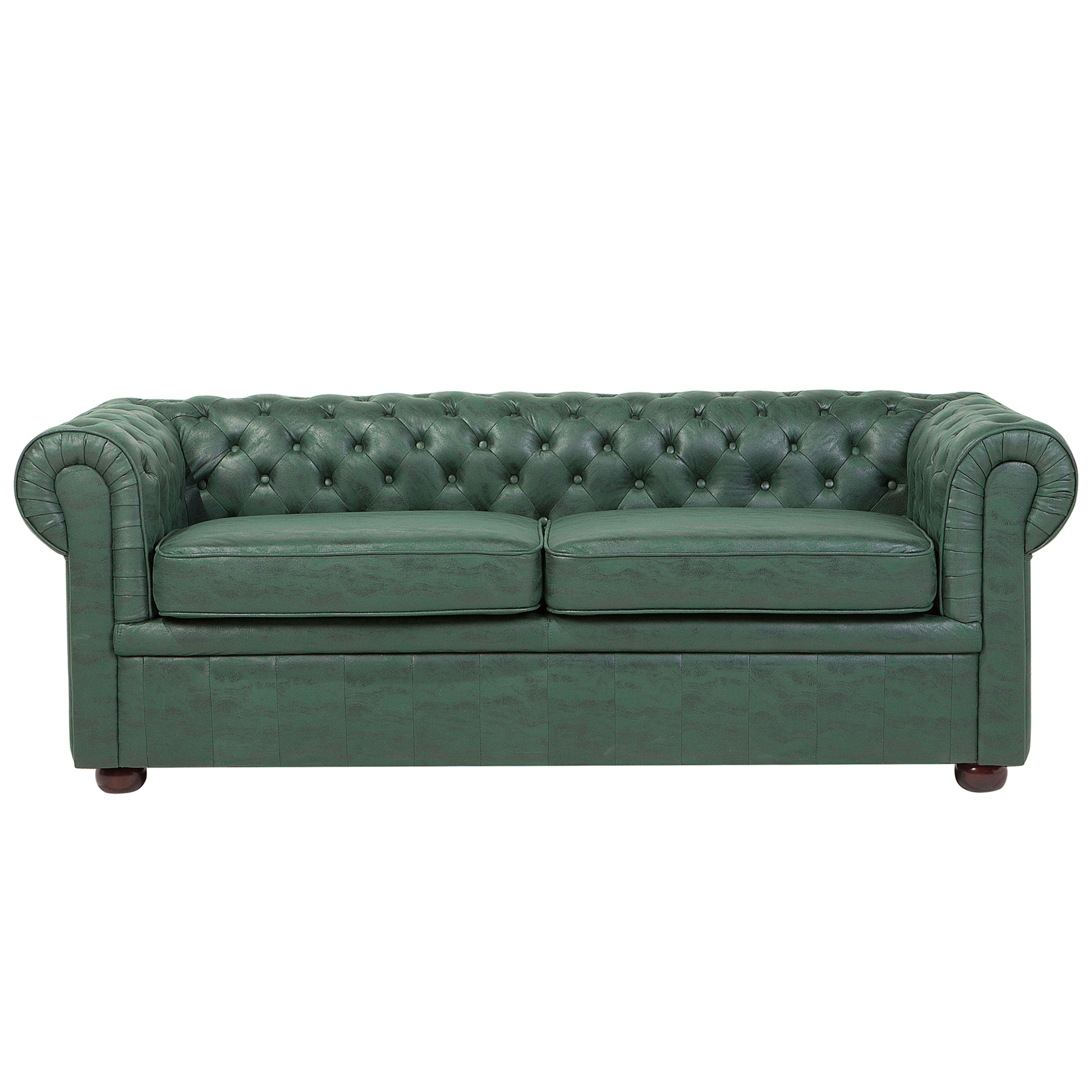 Sofa 3 personers CHESTERFIELD Kunstlæder Grøn