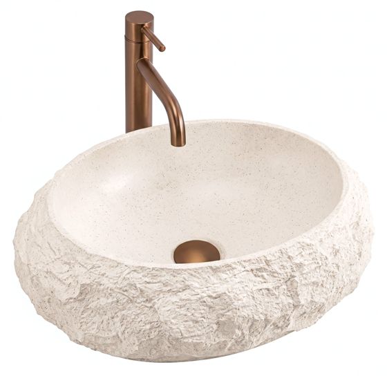 REA bordmonteret håndvask Mika Warm Beige Beige, 50x38x15cm