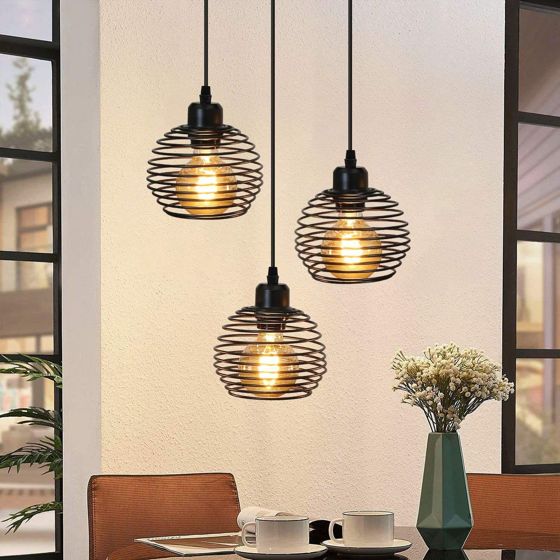 NETTLIFE pendellampe, sort, metal, diameter, 30 cm, E27 Vintage, retro, industriel køkken, pendellampe, til spisestue
