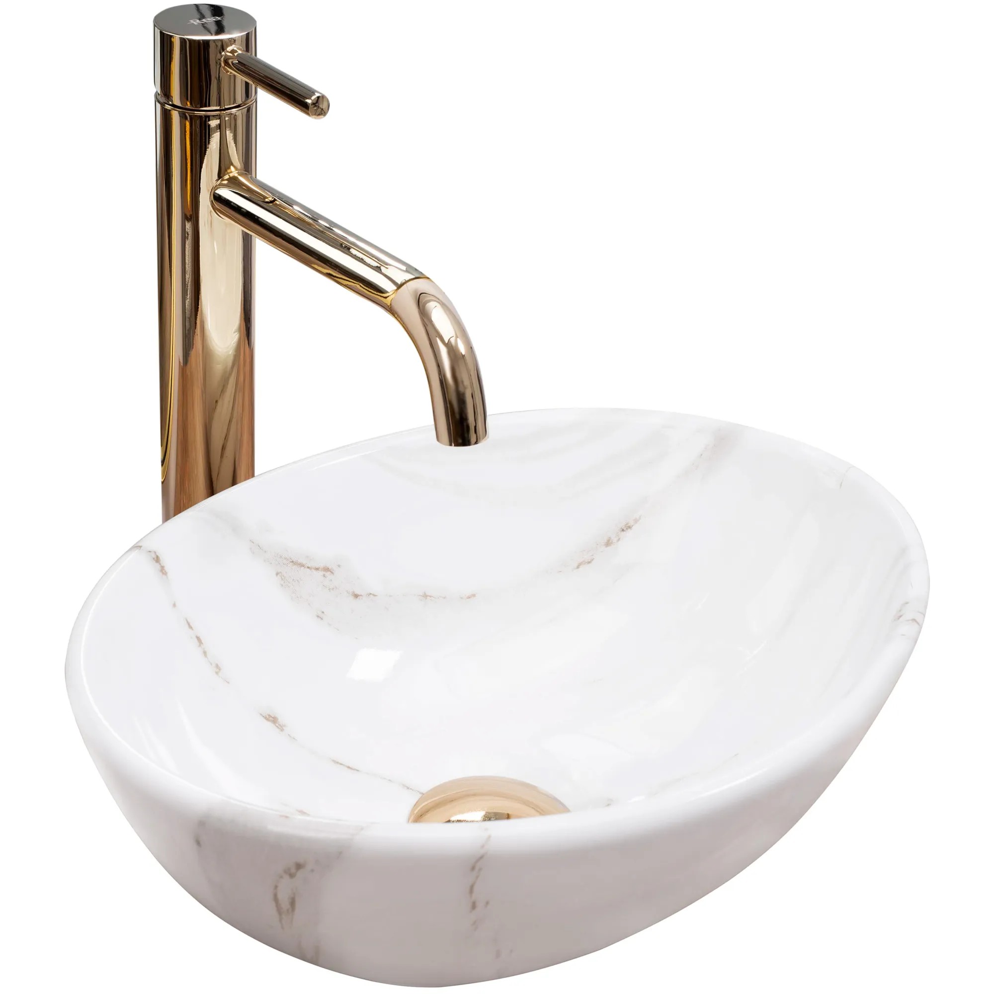 REA bordmonteret håndvask SOFIA MINI AIAX SHINY Hvid, 35x27x13cm