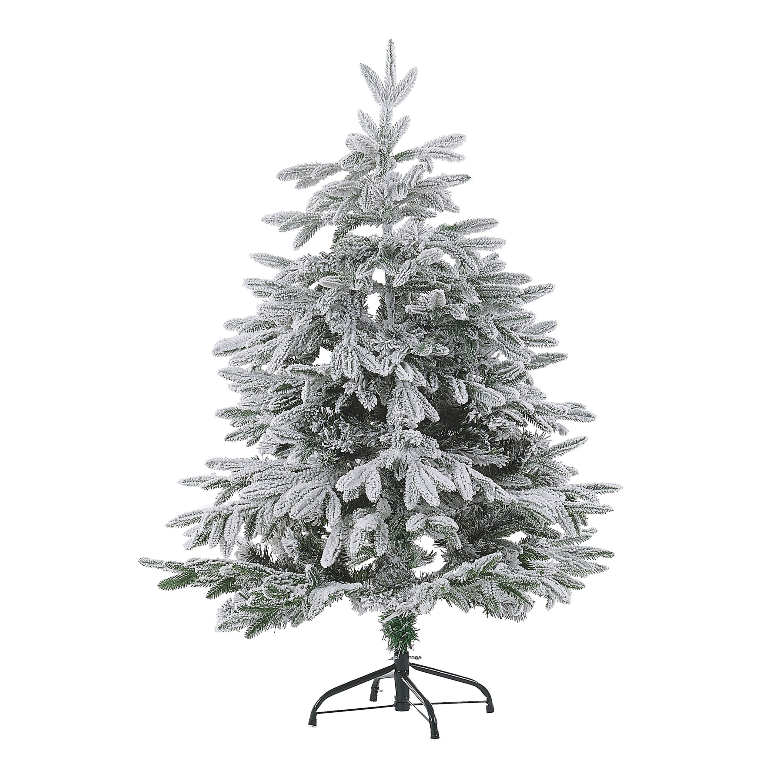 Sneklædt juletræ BASSIE 120 cm Hvid