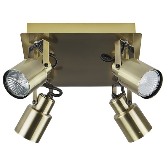 4 lys-spotlight BONTE Justerbar Metal Messing