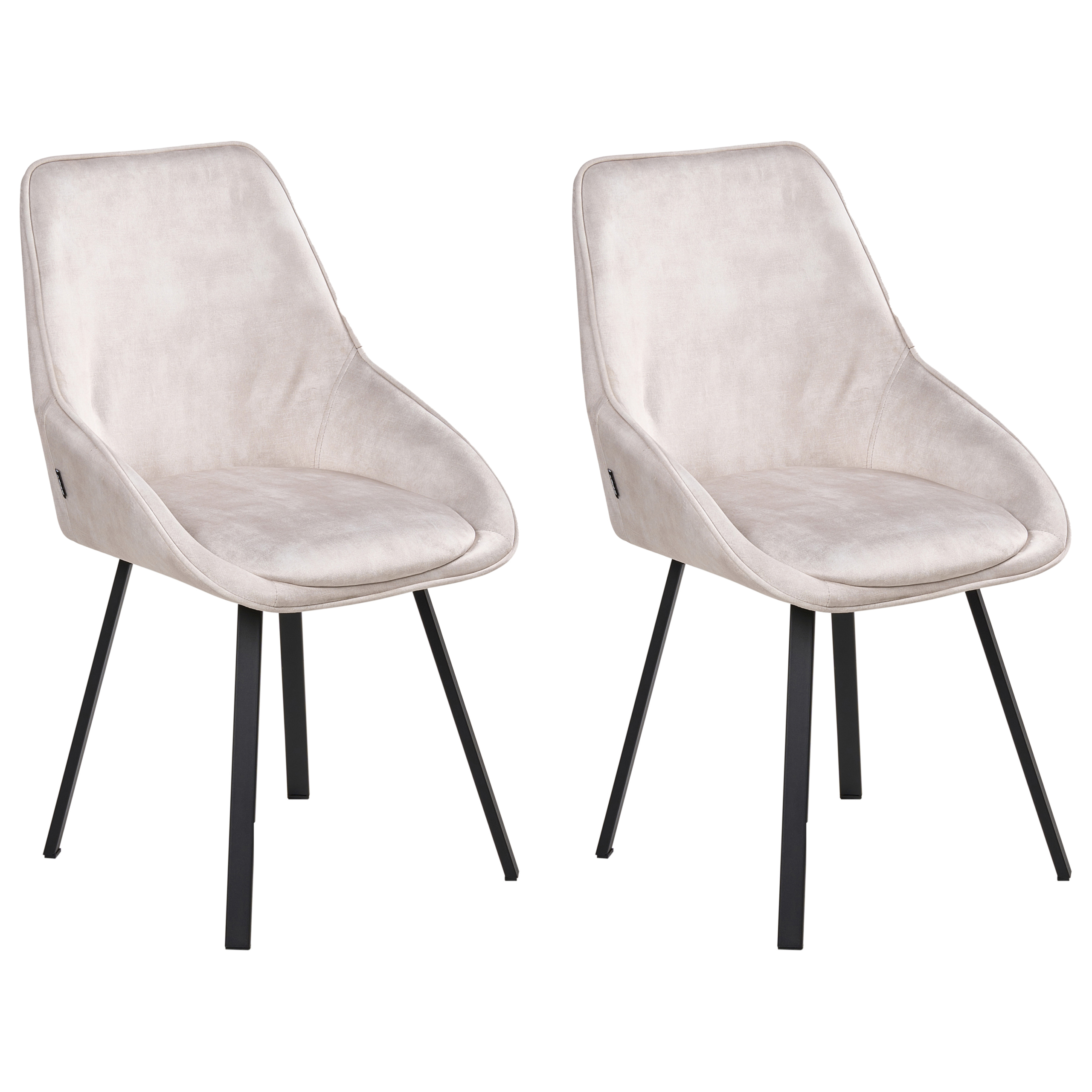 Sæt med 2 spisebordsstole TERLTON Velour Lys Beige