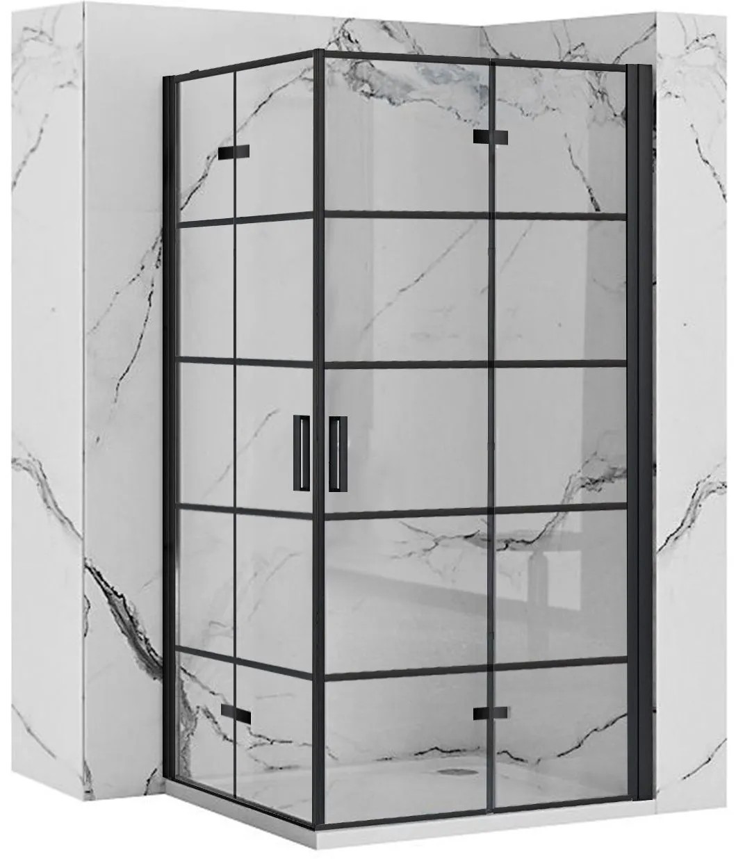 REA brusekabine MOLIER DOUBLE 80X80 Sort, 80x80x190cm