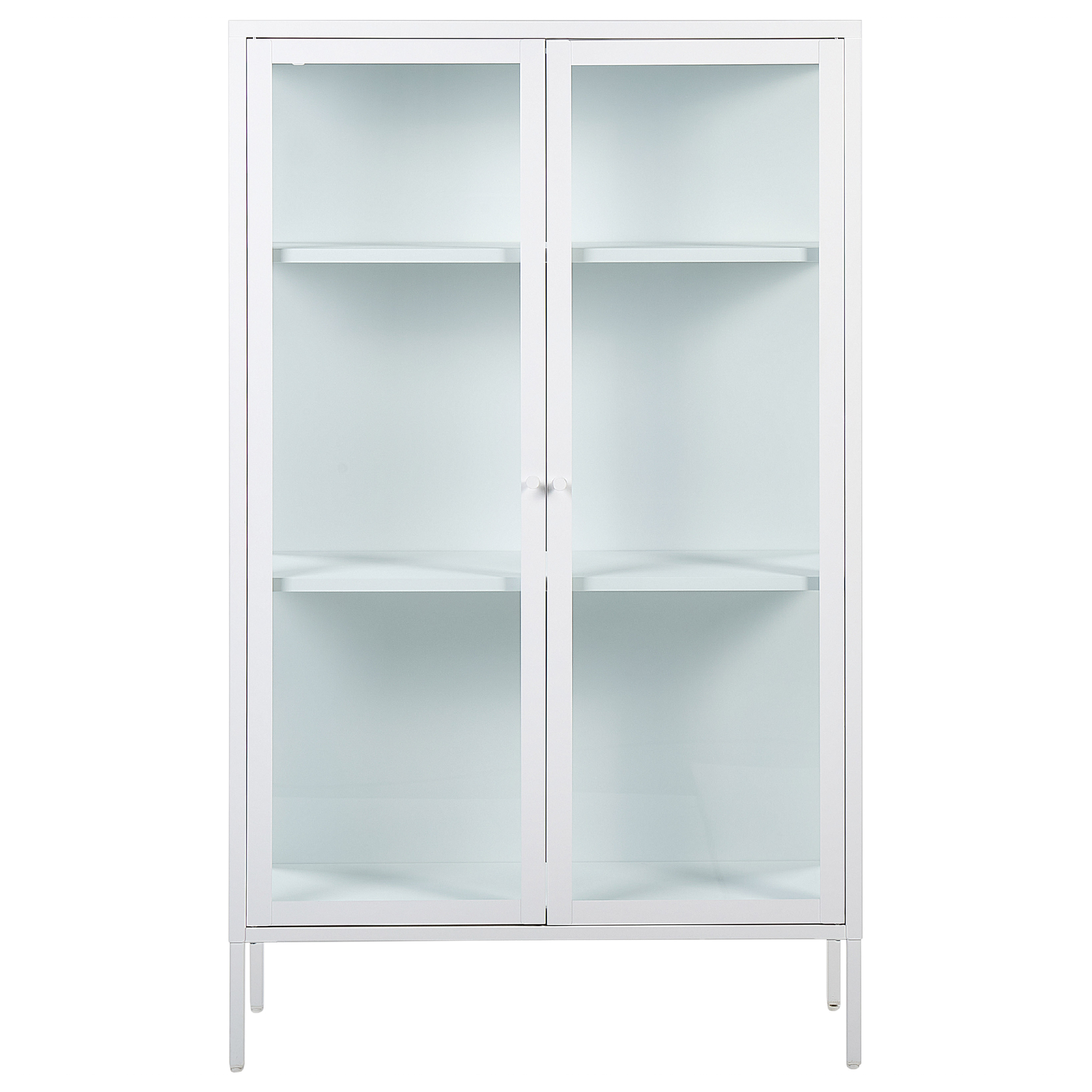 Glas vitrineskab NASH 90 cm Metal Hvid