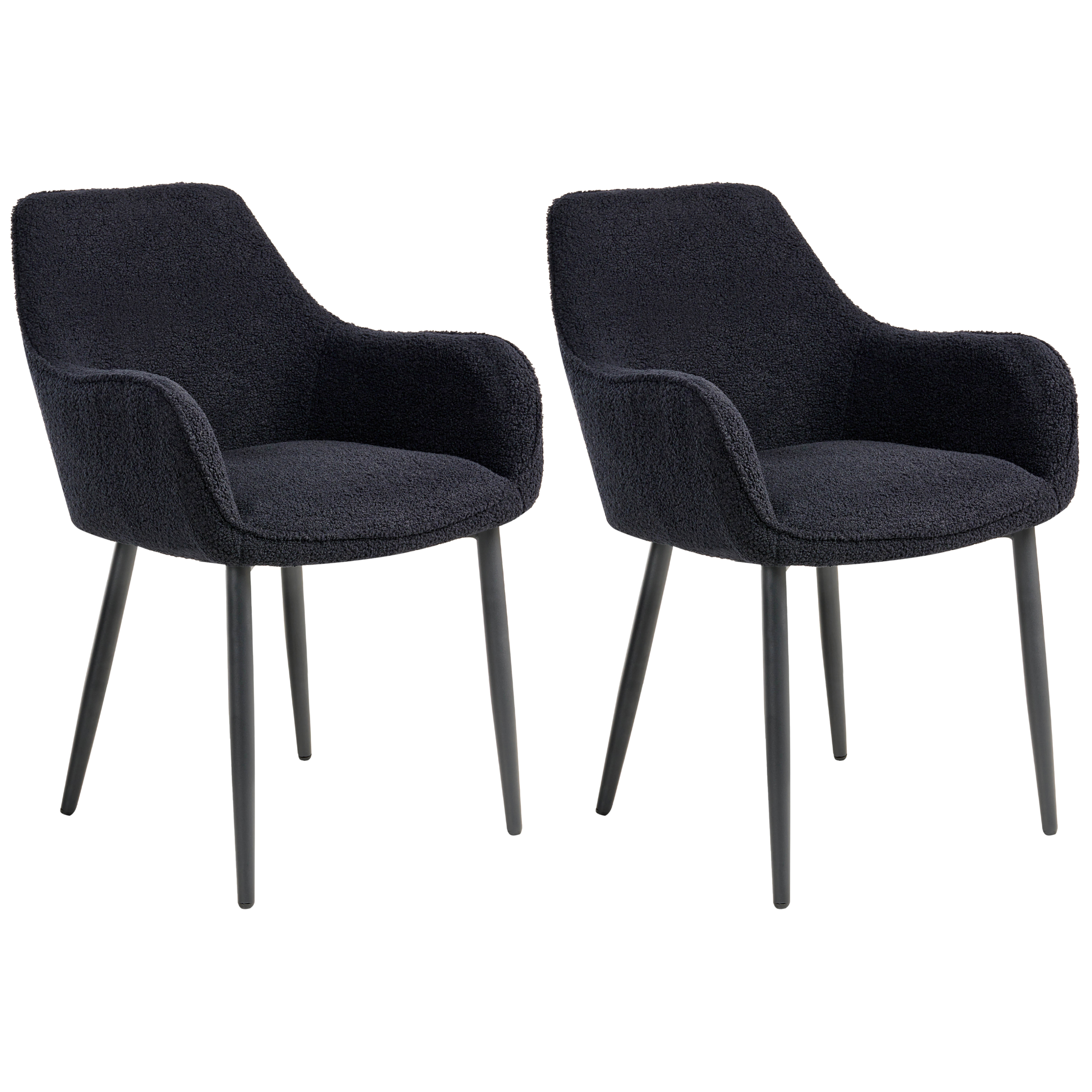 Sæt med 2 spisebordsstole ALDEN Boucle Sort
