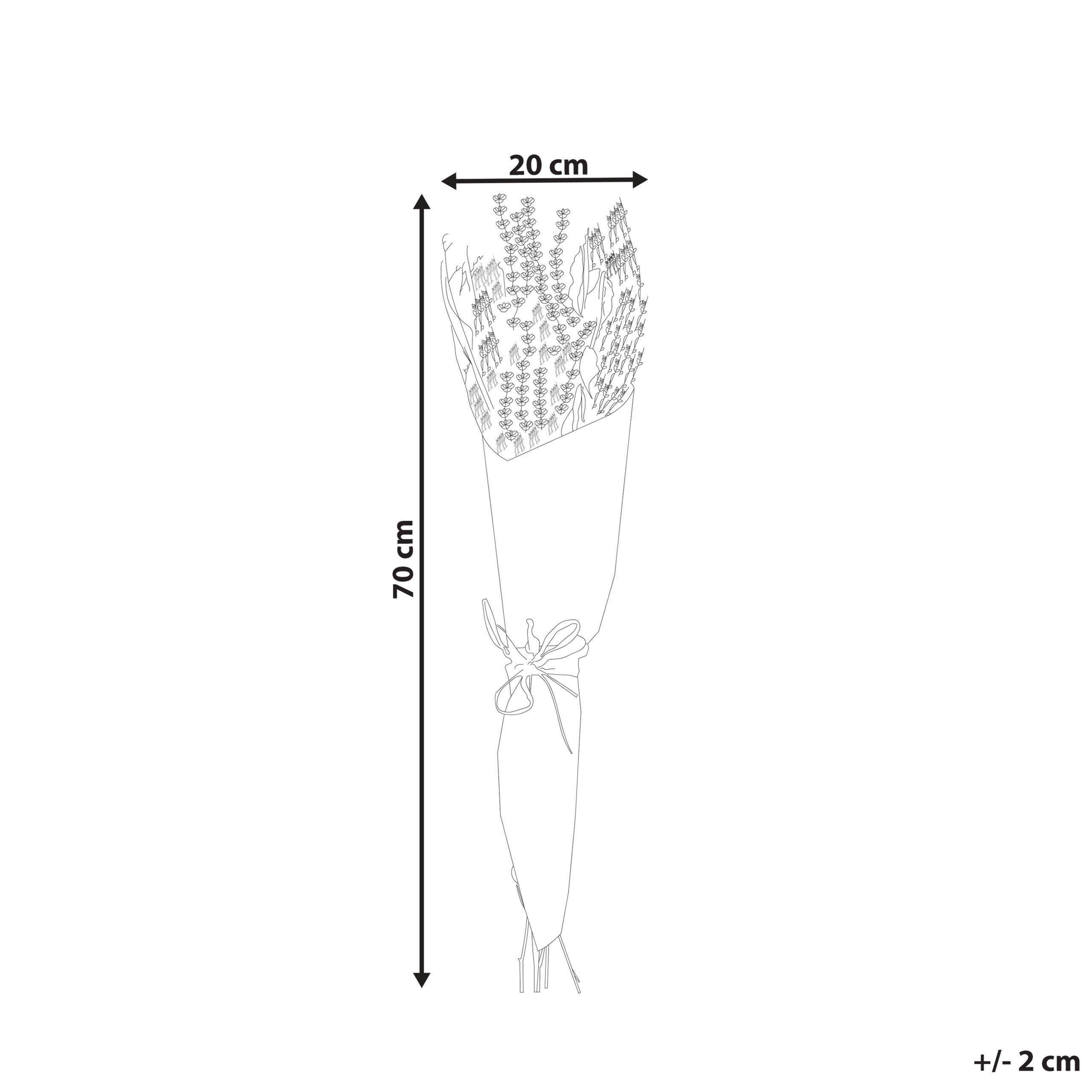 Buket af tørrede blomster NAWARRA 70 cm Naturlig