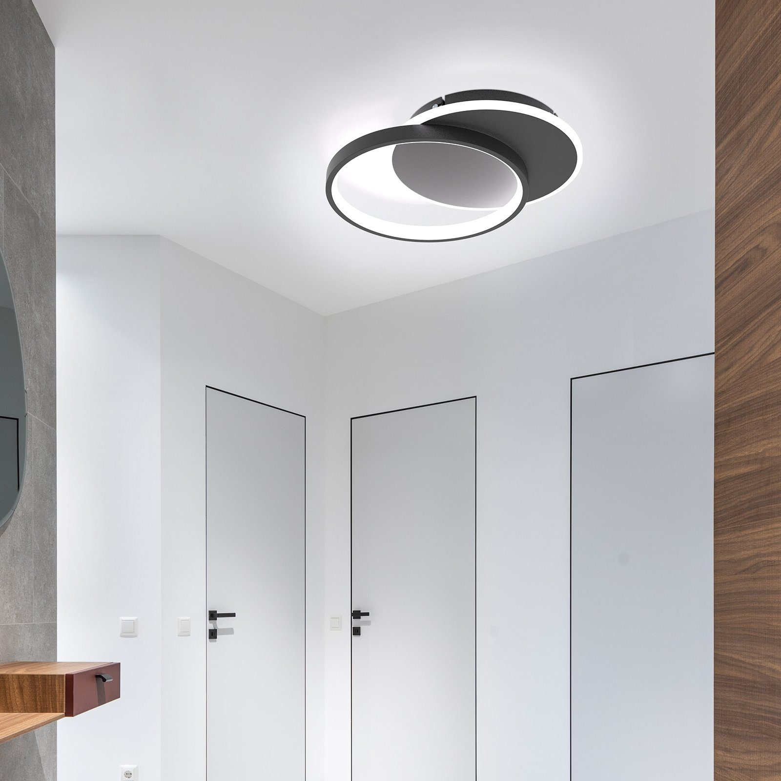 NETTLIFE LED - loftlampe til stuen, dæmpbar, moderne loftlampe med fjernbetjening til gangen