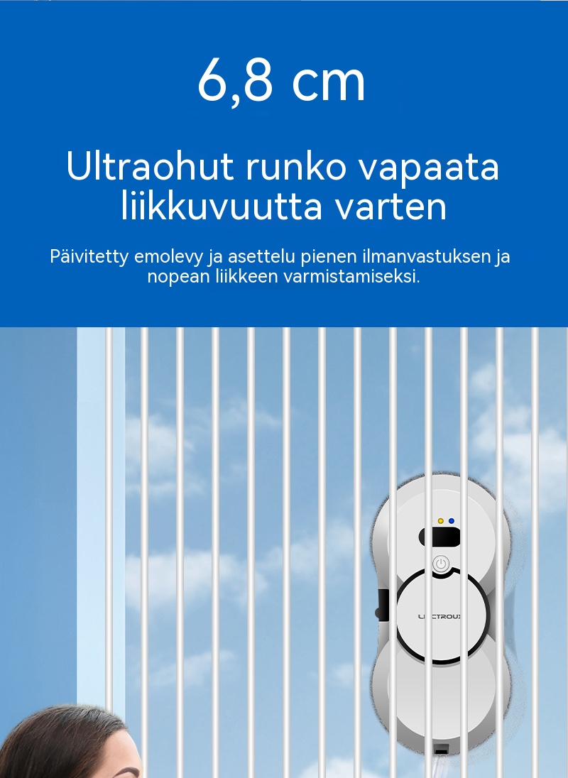 LIECTROUX Robot Vinduespudser HCR-10 Hvid - 2800 Pa - 30 ml Beholder - Automatisk rengøring - Selvstændig intelligent vinduespudserobot.