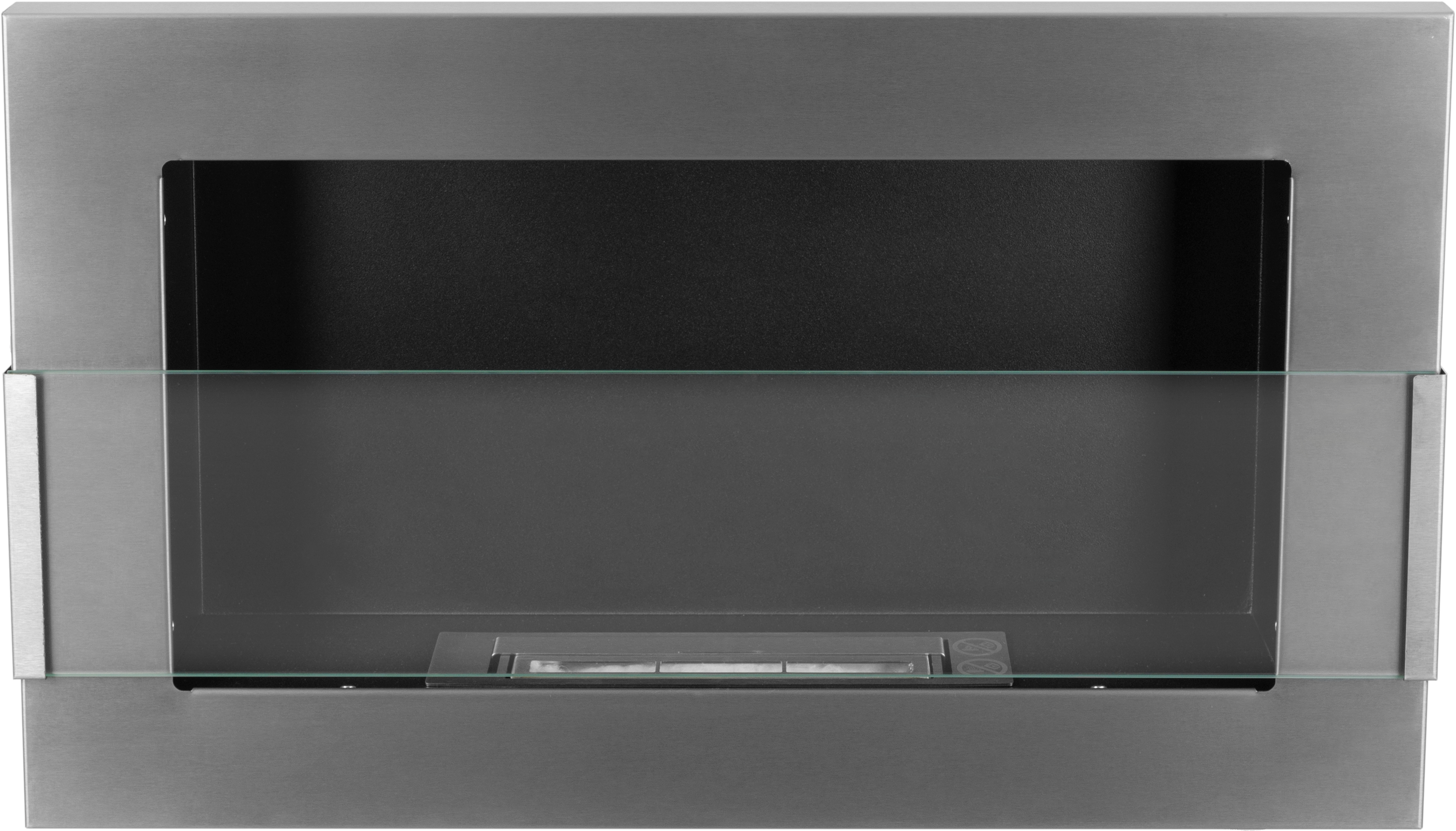 bioethanolpejs vægmonteret 650 × 400 – rustfrit stål (Inox)
