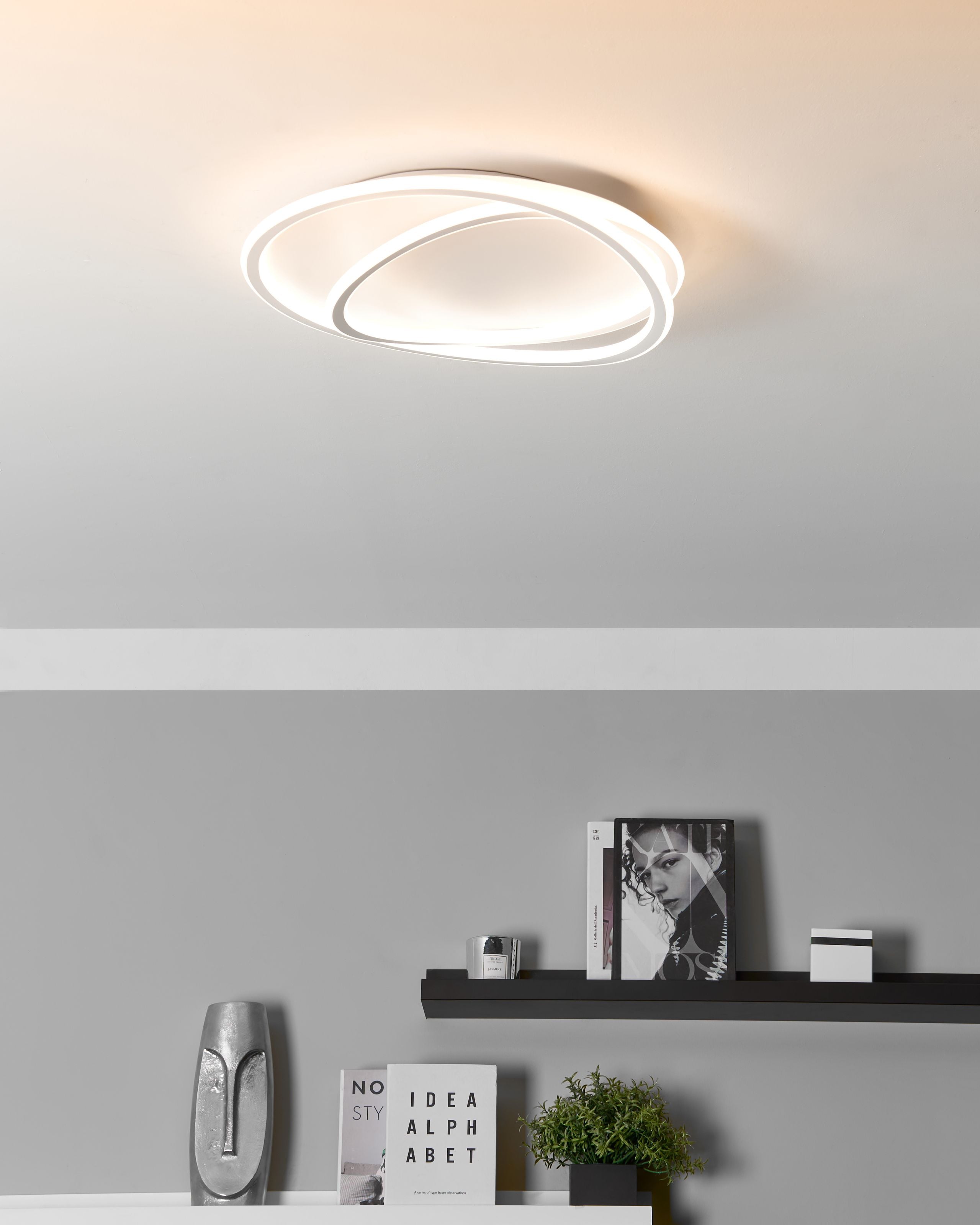 LED loftslampe LEYLAN Med fjernbetjening Med dæmpning Hvid