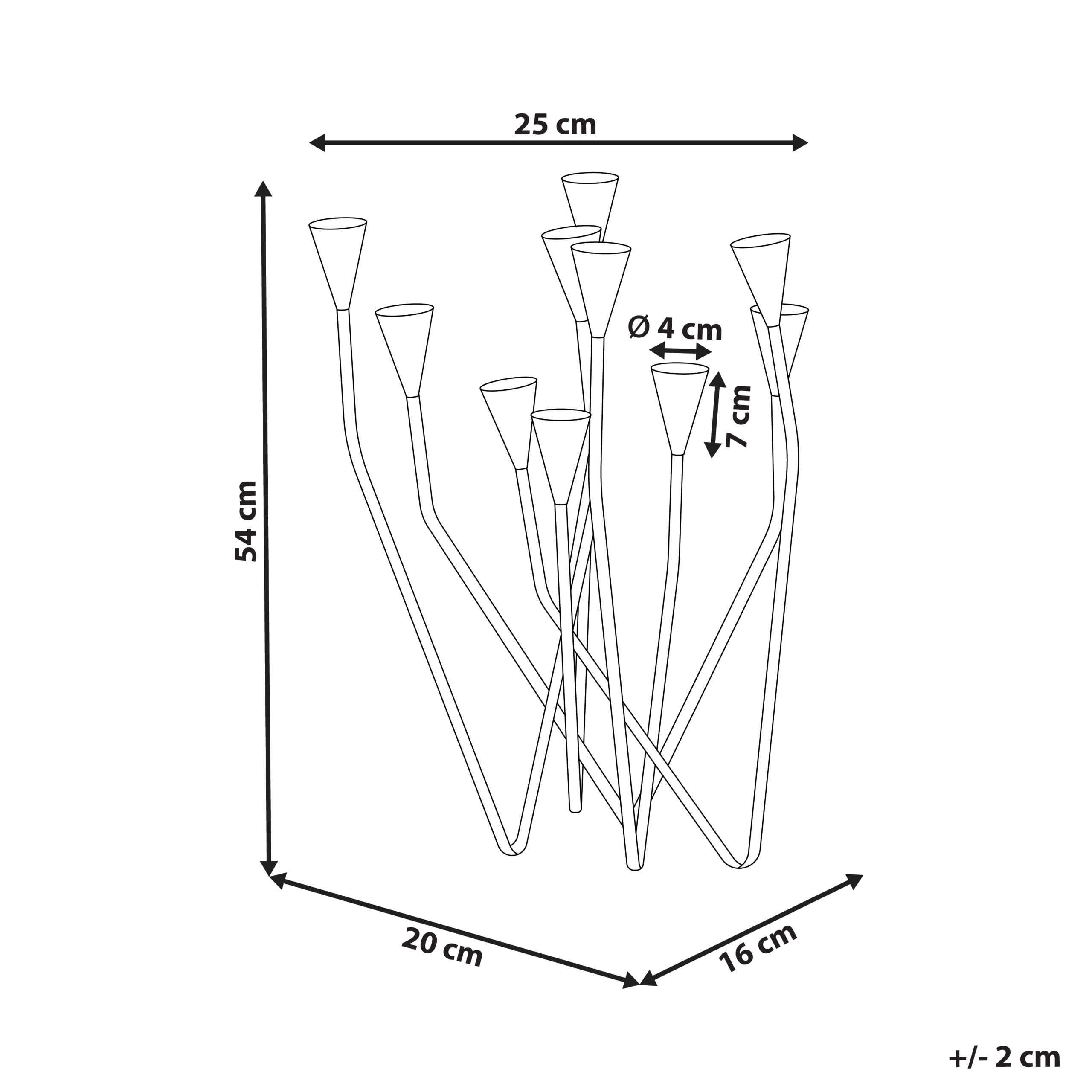 Lysestage MATOSINHOS 54 cm Metal Sort