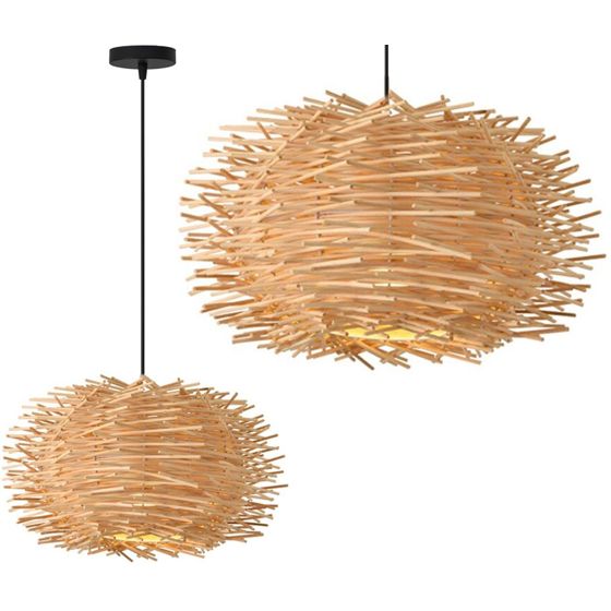 TOOLIGHT hængende loftlampe APP884-1CP NATURAL BOHO Brun 19x36x80cm