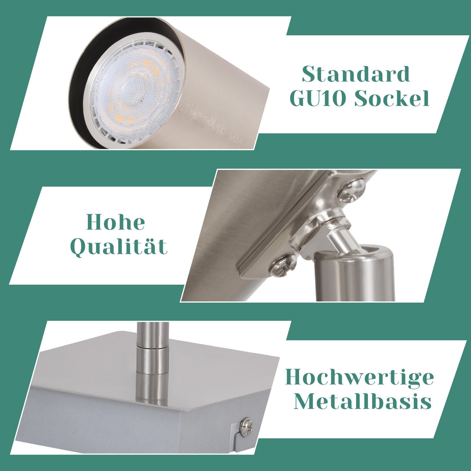 NETTLIFE Loftspotlight 1 flamme GU10 - LED loftspotlight nikkel 330° Uden pærer