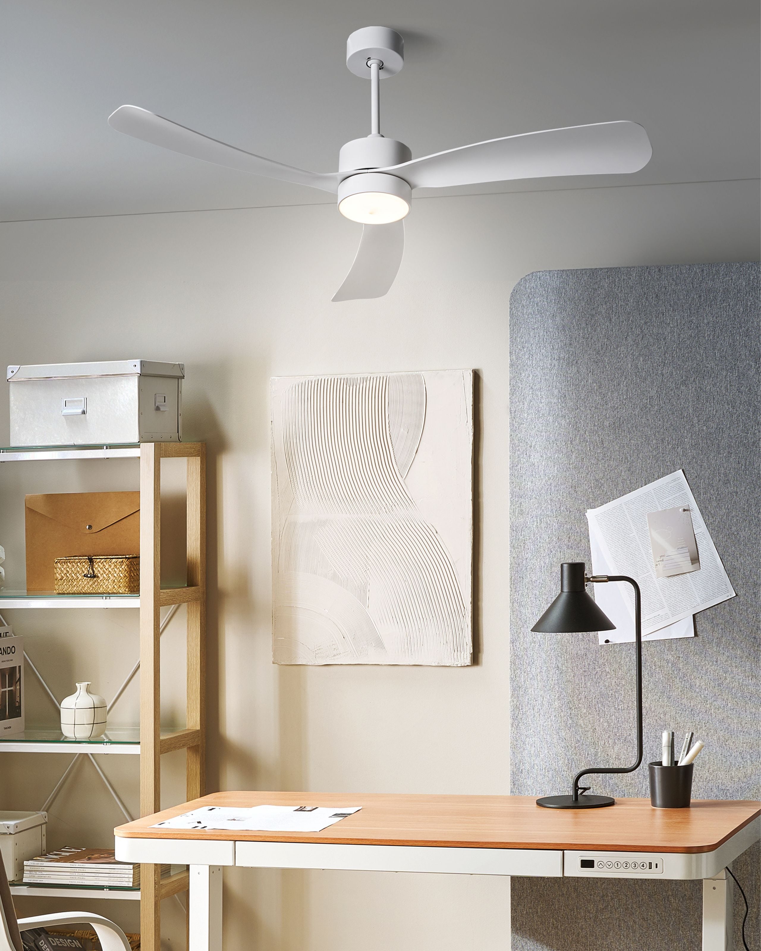 Ventilator med lys PRASLIN Med fjernbetjening LED Hvid