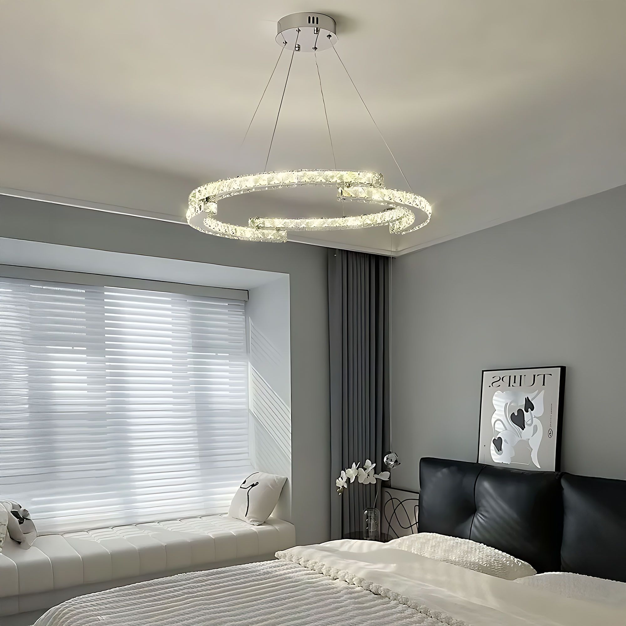 TOOLIGHT hængende loftlampe APP1770-CP 60cm LED Krom 60x60x95cm