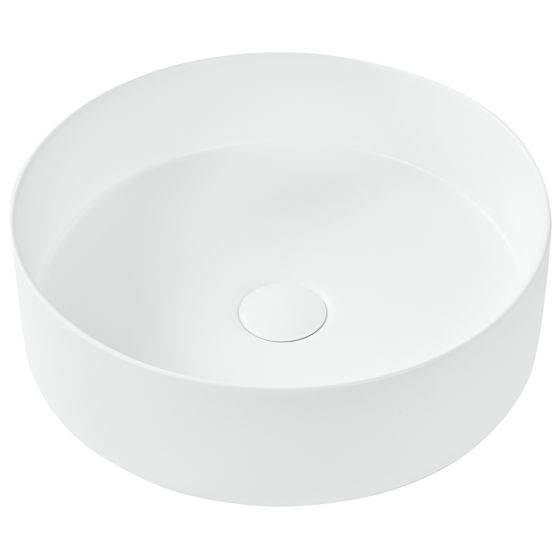 Vask til bordplade TEBAR ⌀ 40 cm Keramik Cremehvid