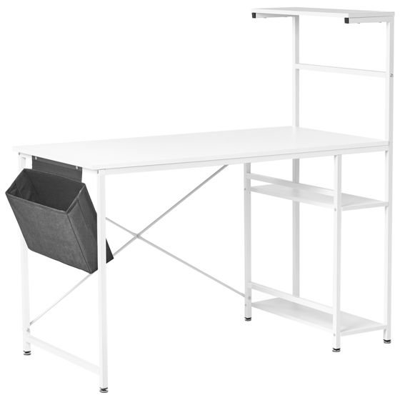 Skrivebord ARAMINGO 120 cm 60 cm med opbevaring Hvid