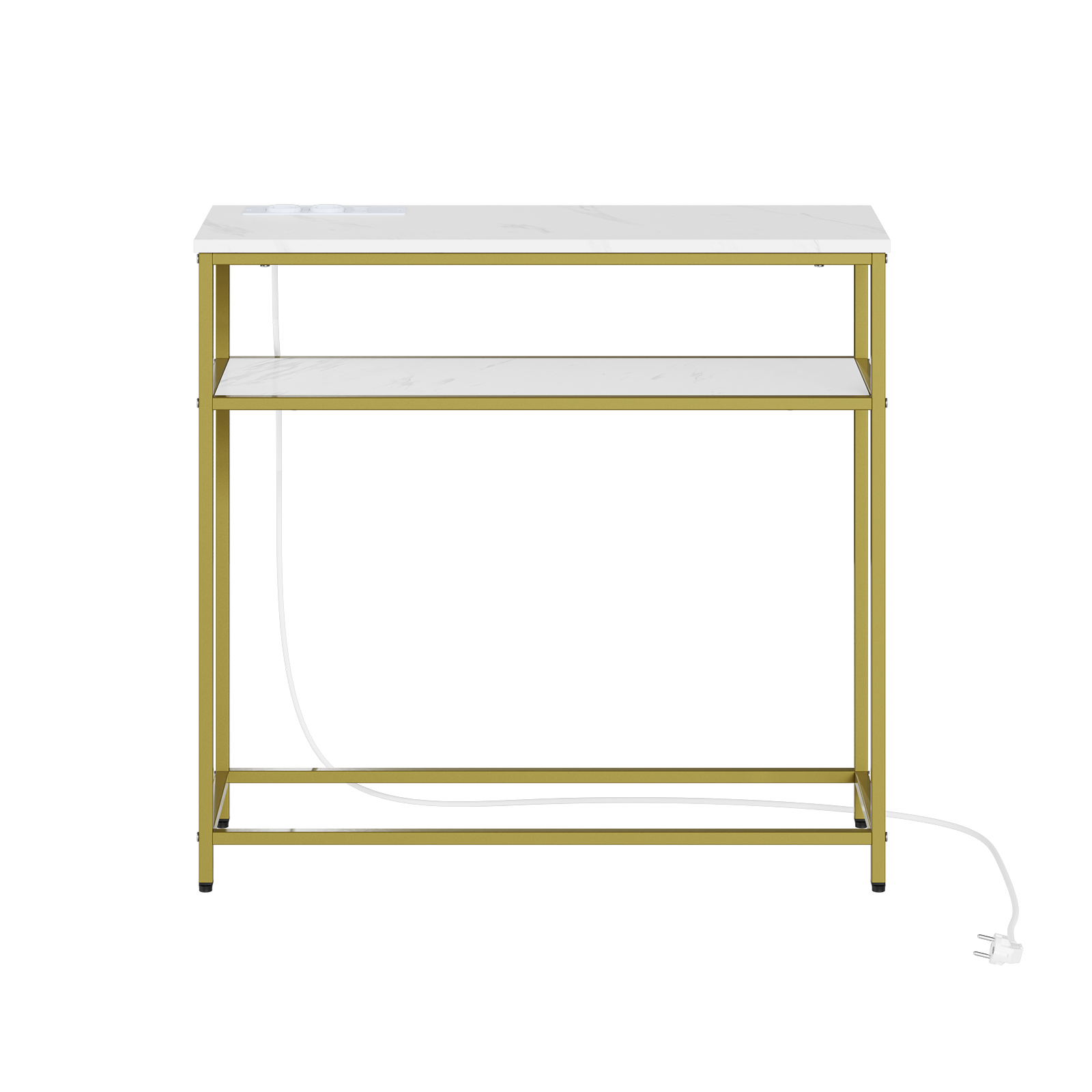 Konsolbord med indbygget stik og opladning, guld, 80.0x30.0x75.0 cm, FSB106-E-G