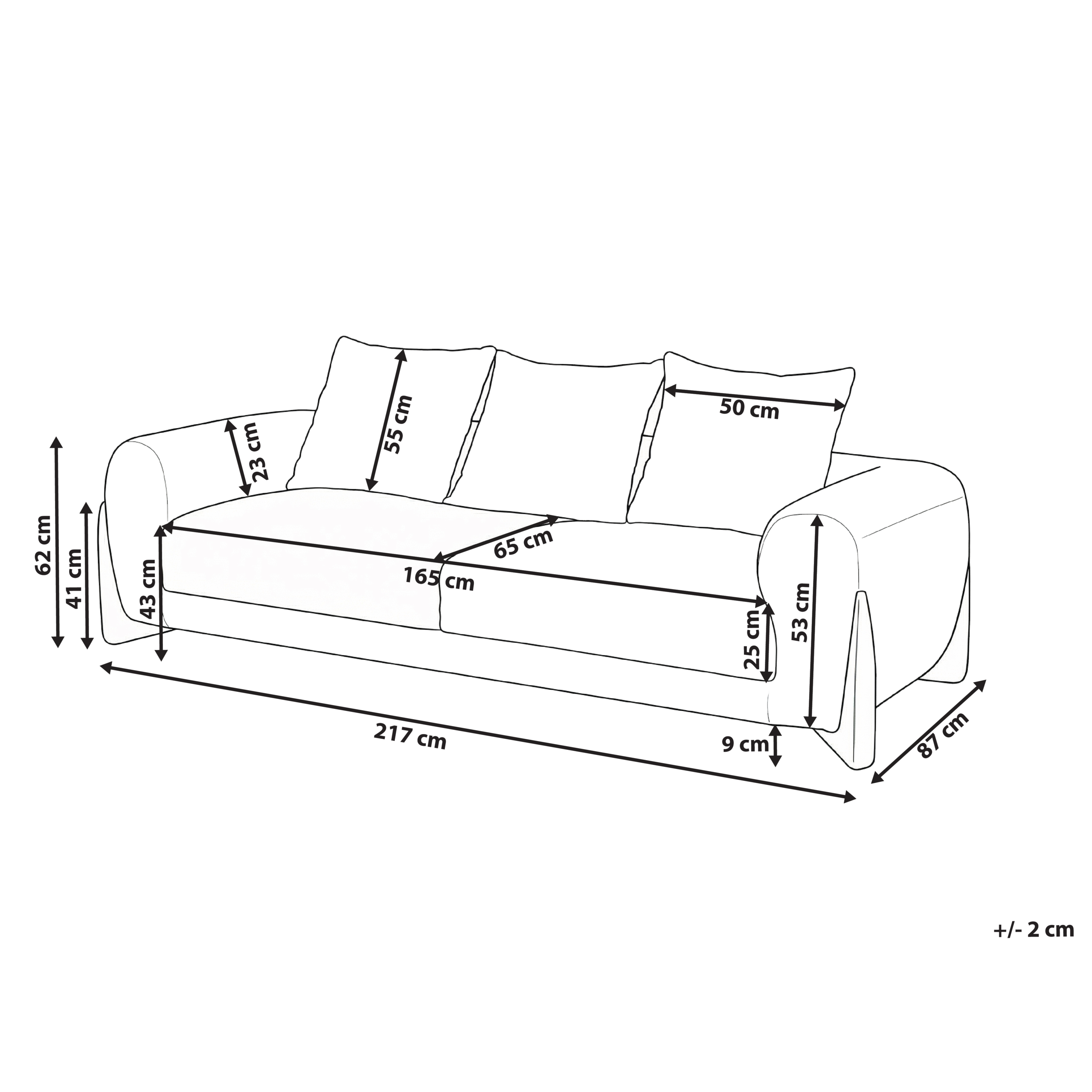 Sofa 3 personers VINLIDEN Boucle Brun