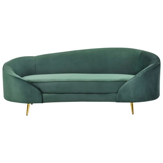 Sofa 2 personers SAVAR Velour Smaragdgrøn