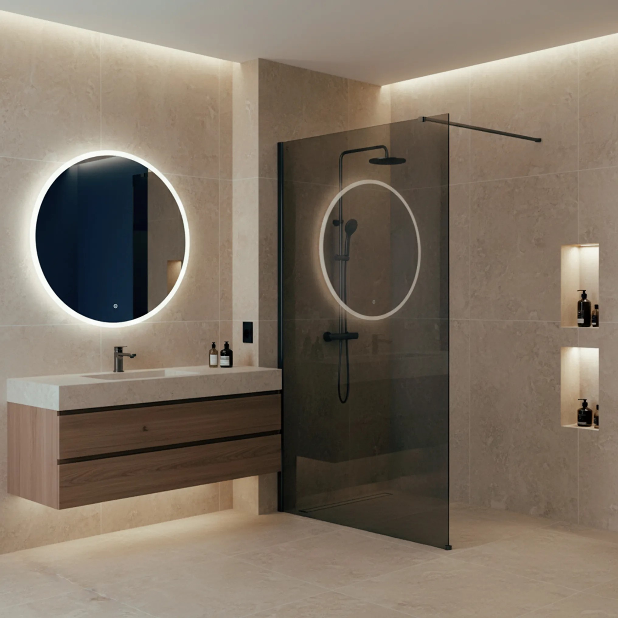 REA brusevæg Flexi Grey 120 Titan, 120x120x195cm