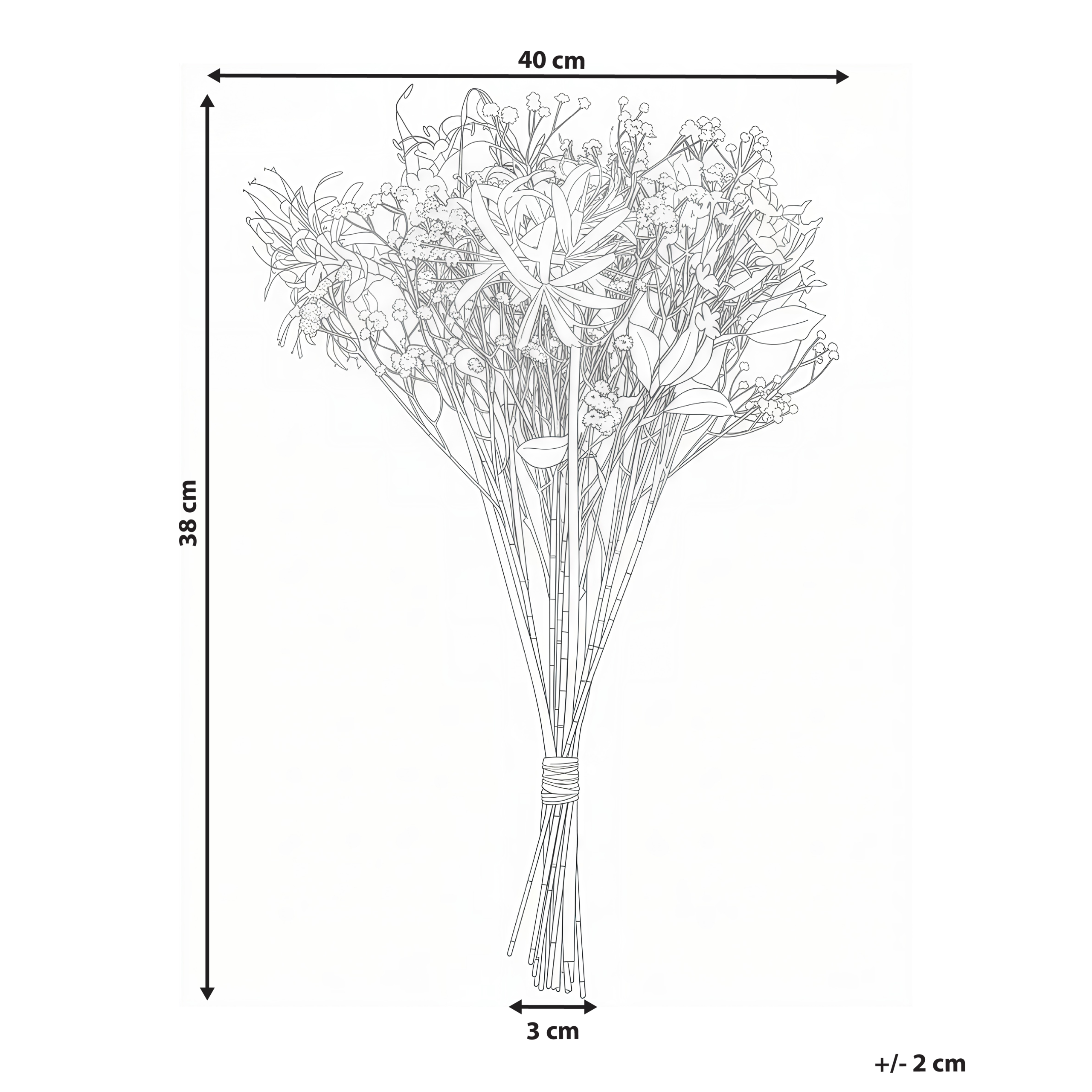 Kunstig blomsterbuket VEIROS 38 cm Hvid