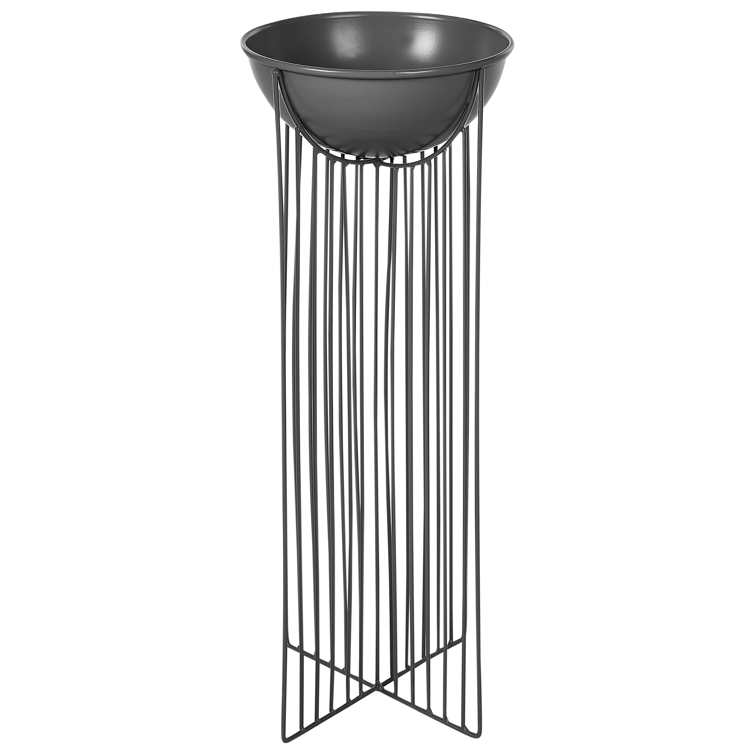 Sæt af 2 forhøjede plantekrukker FICARIA 22 cm Metal Sort