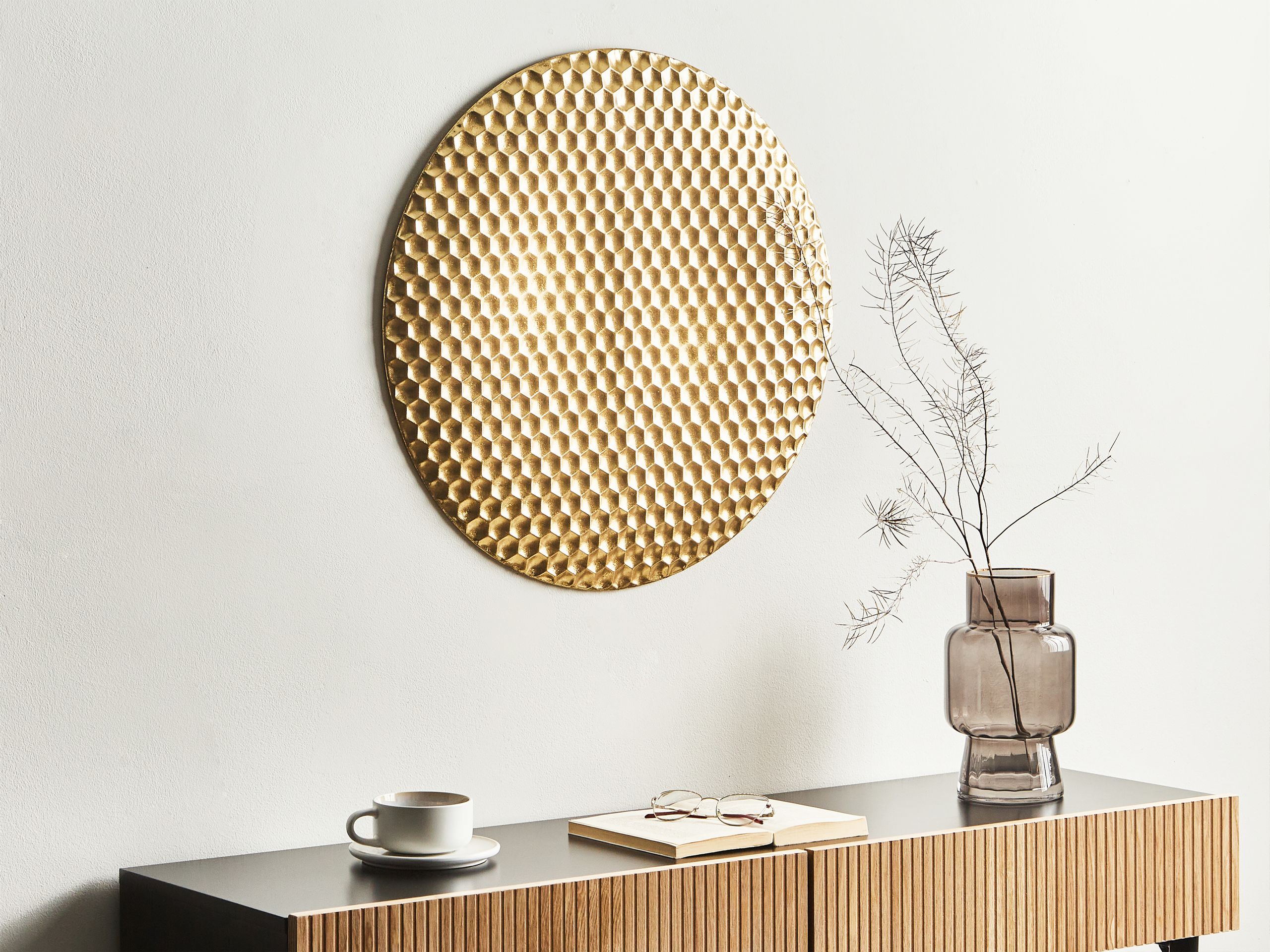 Vægdekoration CAMARATE 60 cm Metal Guld