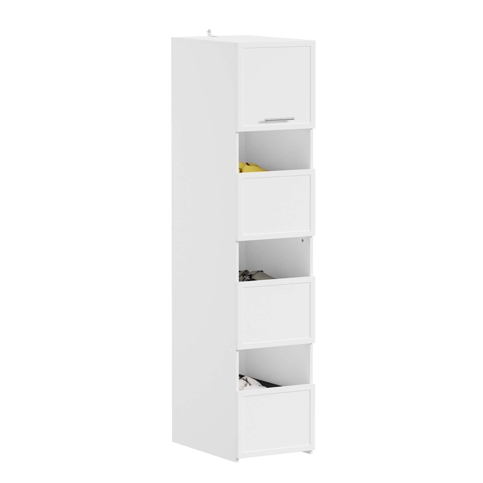 Skab med dør og åbne hylder hvid 60x37x186.4 cm BZR232-W